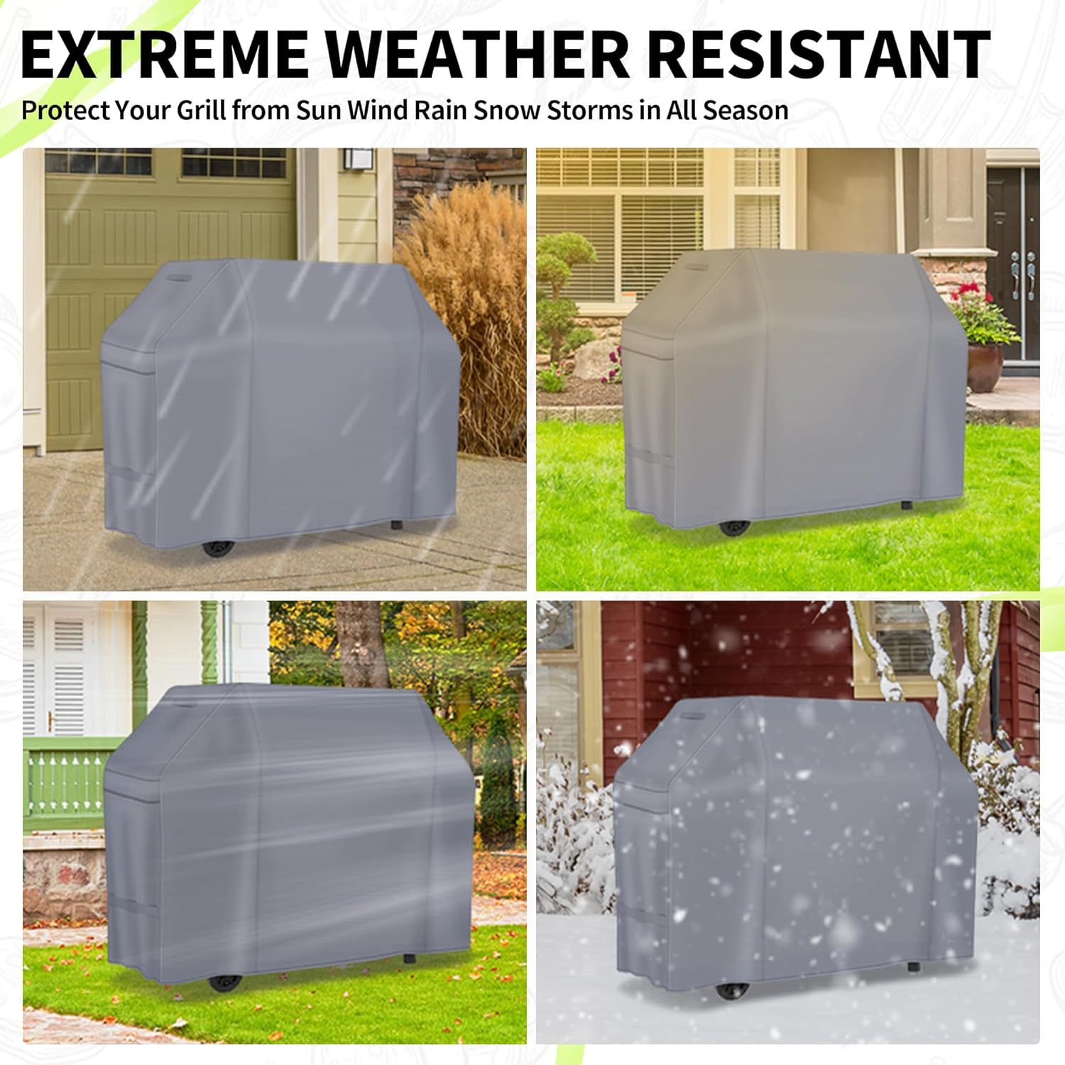 NEXCOVER Funda para parrilla de gas para barbacoa, cubierta impermeable de 50 pulgadas, cubierta de parrilla resistente al aire libre, material