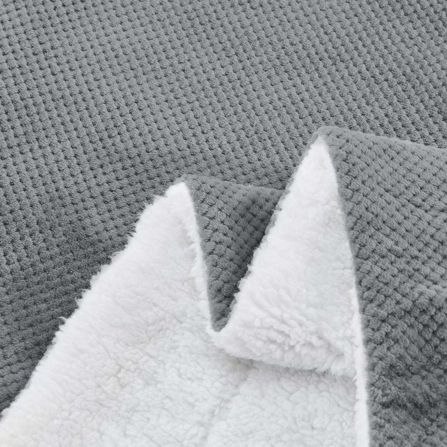 SOCHOW – Manta de forro polar Waffle Sherpa, muy suave, cálida y esponjosa, ligera, reversible, manta de felpa para cama, sofá