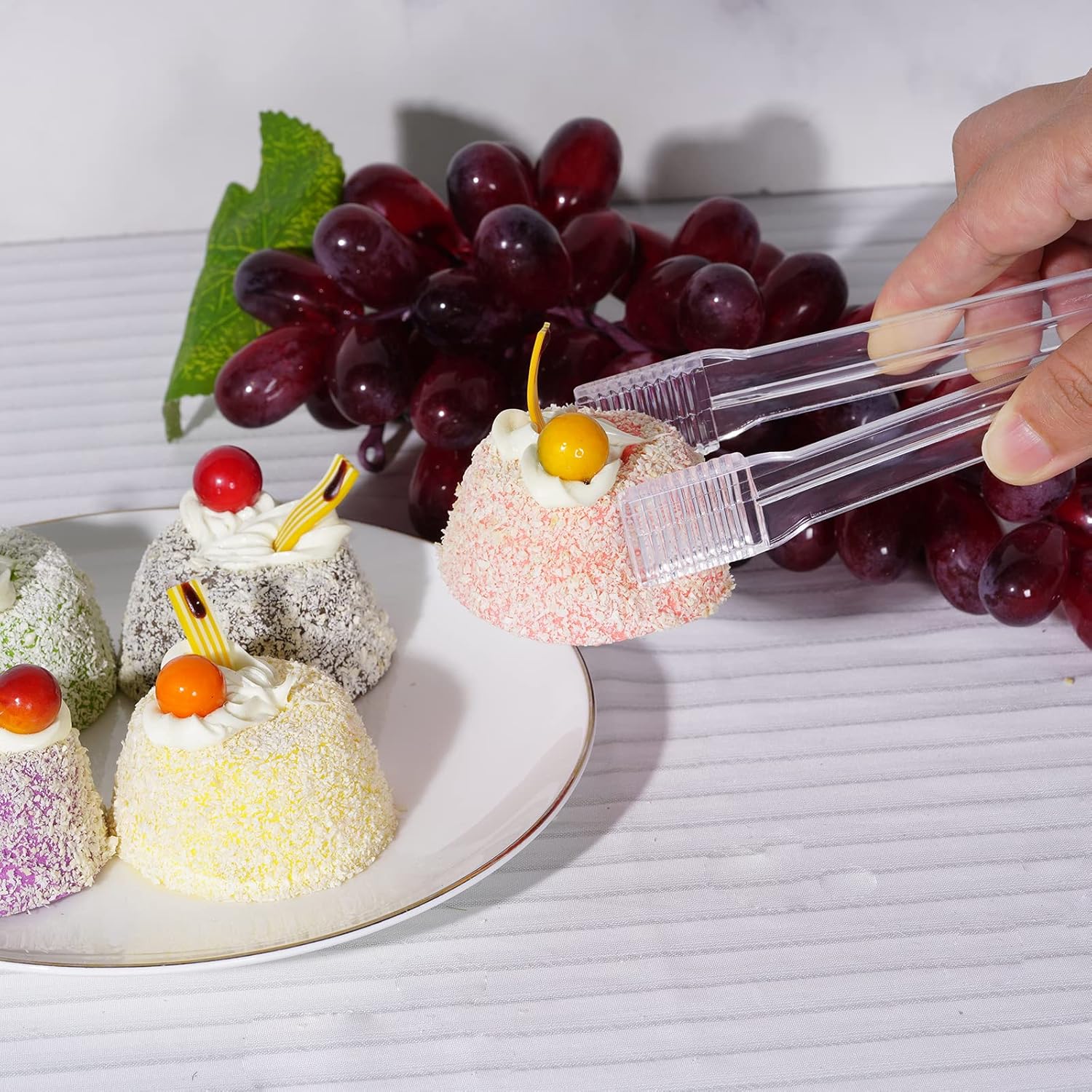 10 pinzas de plástico para servir bufé, pinzas de cocina transparentes, mini pinzas para utensilios de servir para alimentos, ensalada de hielo,