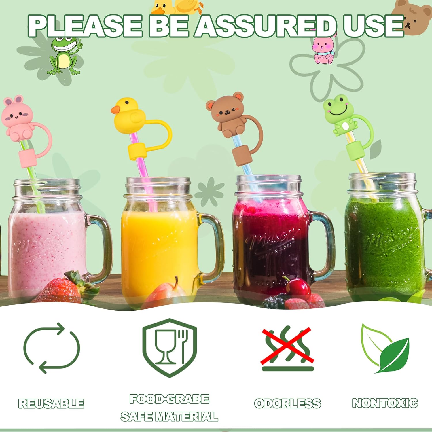 YUNAI Stanley – 4 fundas de paja para popotes reutilizables, 0.39 pulgadas de silicona linda tapa compatible con vaso Stanley de 40 onzas, diseño de