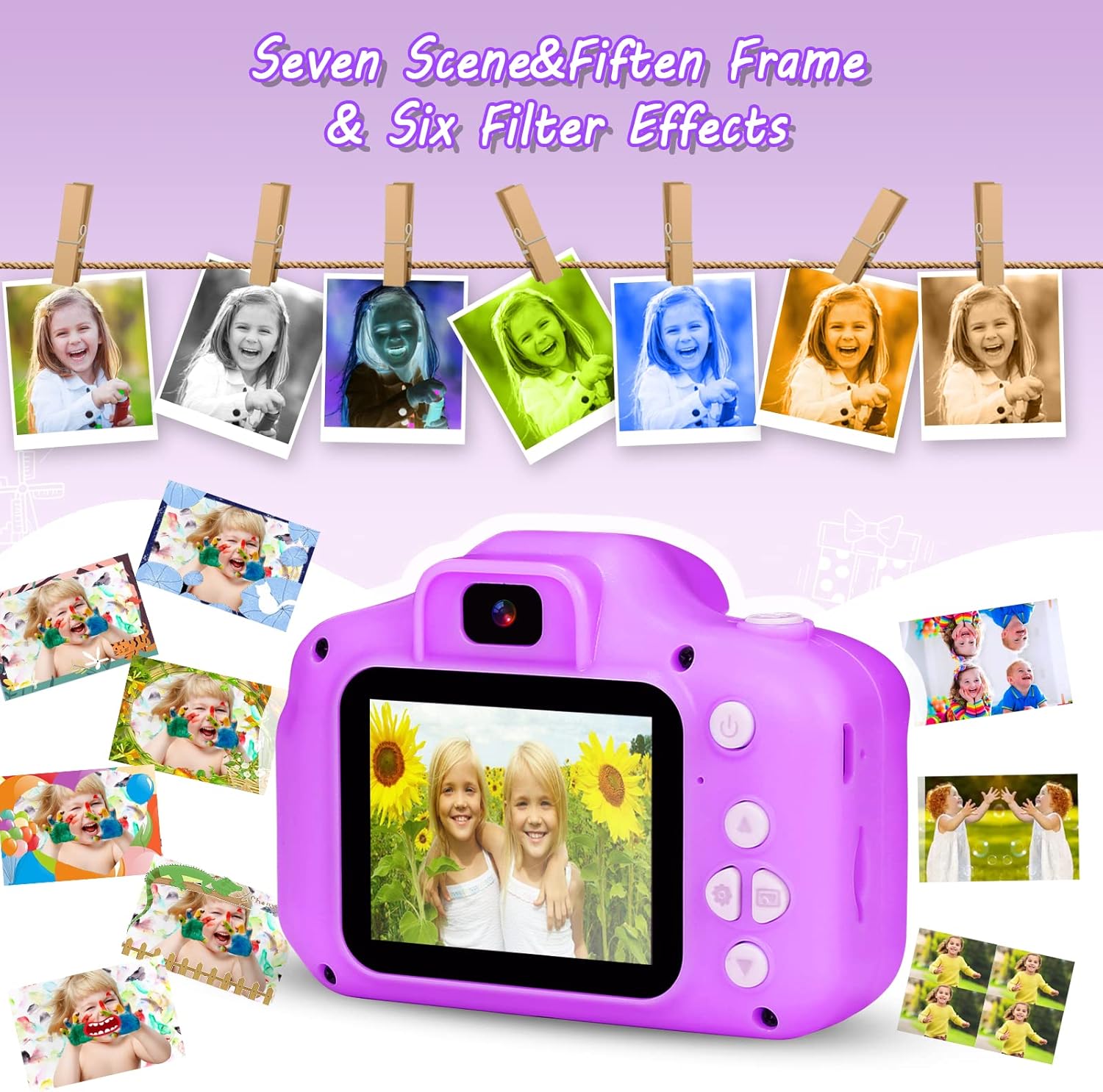 hyleton Cámara digital para selfie para niños, juguetes de cámara de video para niños de 3, 4, 5, 6, 7, 8, 9 años, regalo de cumpleaños de Navidad