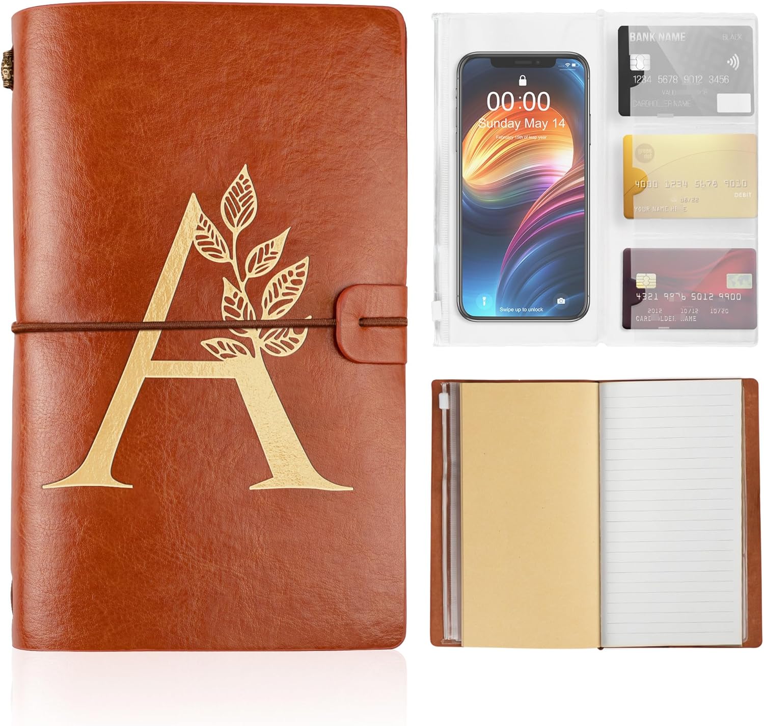 Regalos para mujeres y hombres  Diario de viaje de cuero recargable, diarios personalizados para mujeres, bloc de notas diario para profesores de