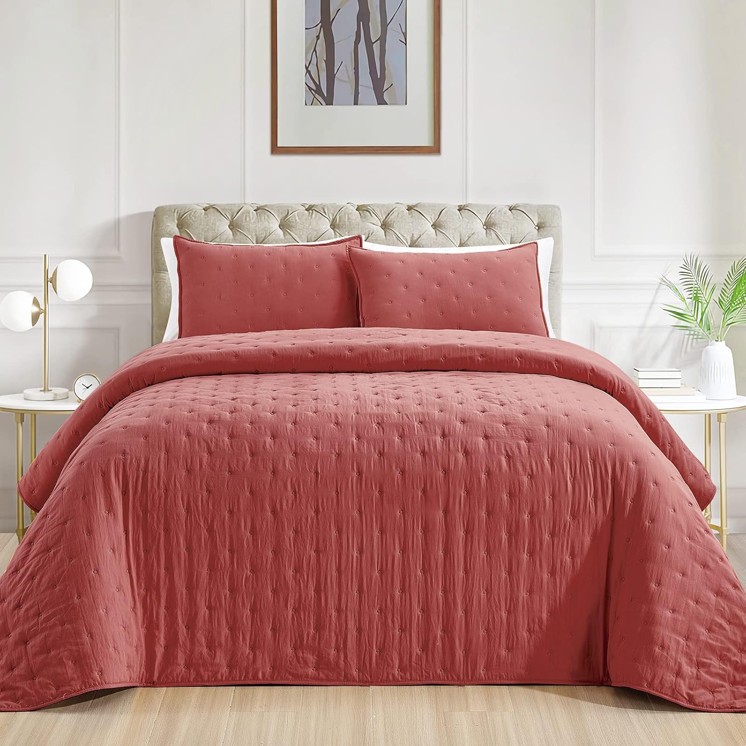 Mocaletto Juego de edredones reversibles tamaño individual, edredón rojo de 2 piezas con fundas de almohada, colcha de microfibra con patrón de