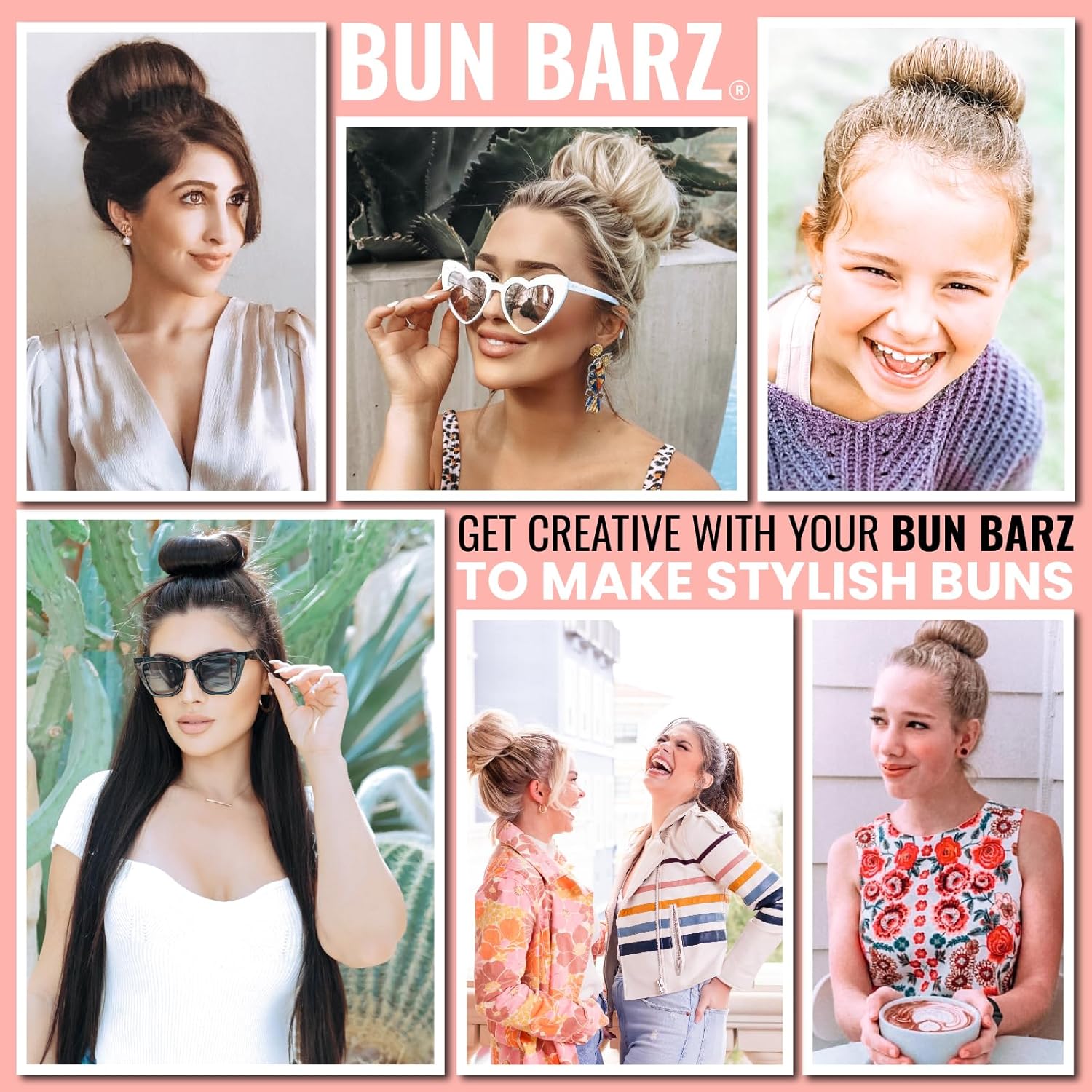 PONY-O BUN BARZ – Soporte para cola de caballo, paquete de 2 unidades, original patentado y sin daños, para hacer moños de cabello, accesorio