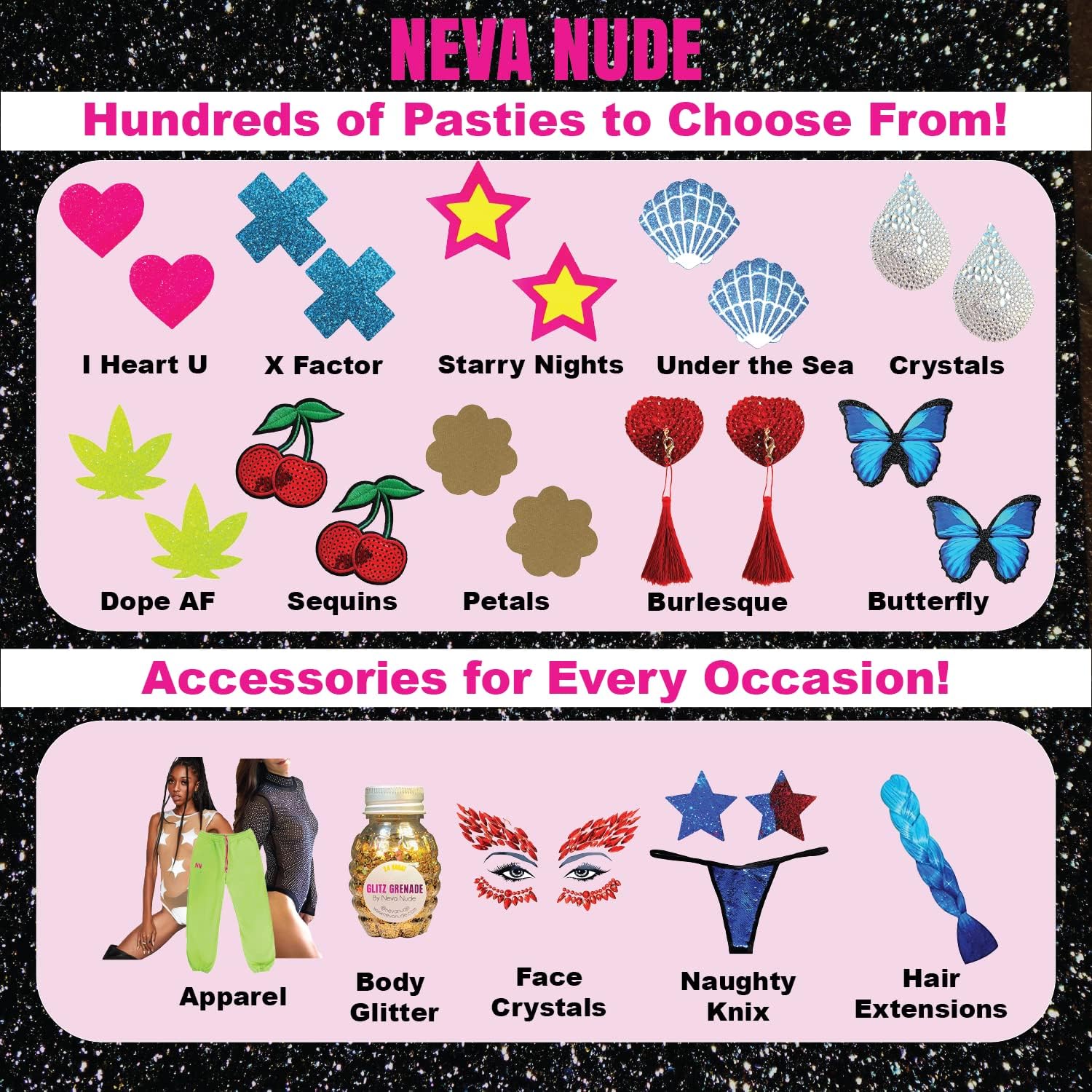 Neva Nude Calcomanía corporal de edición de cristal en tu cara de Pride Tribe
