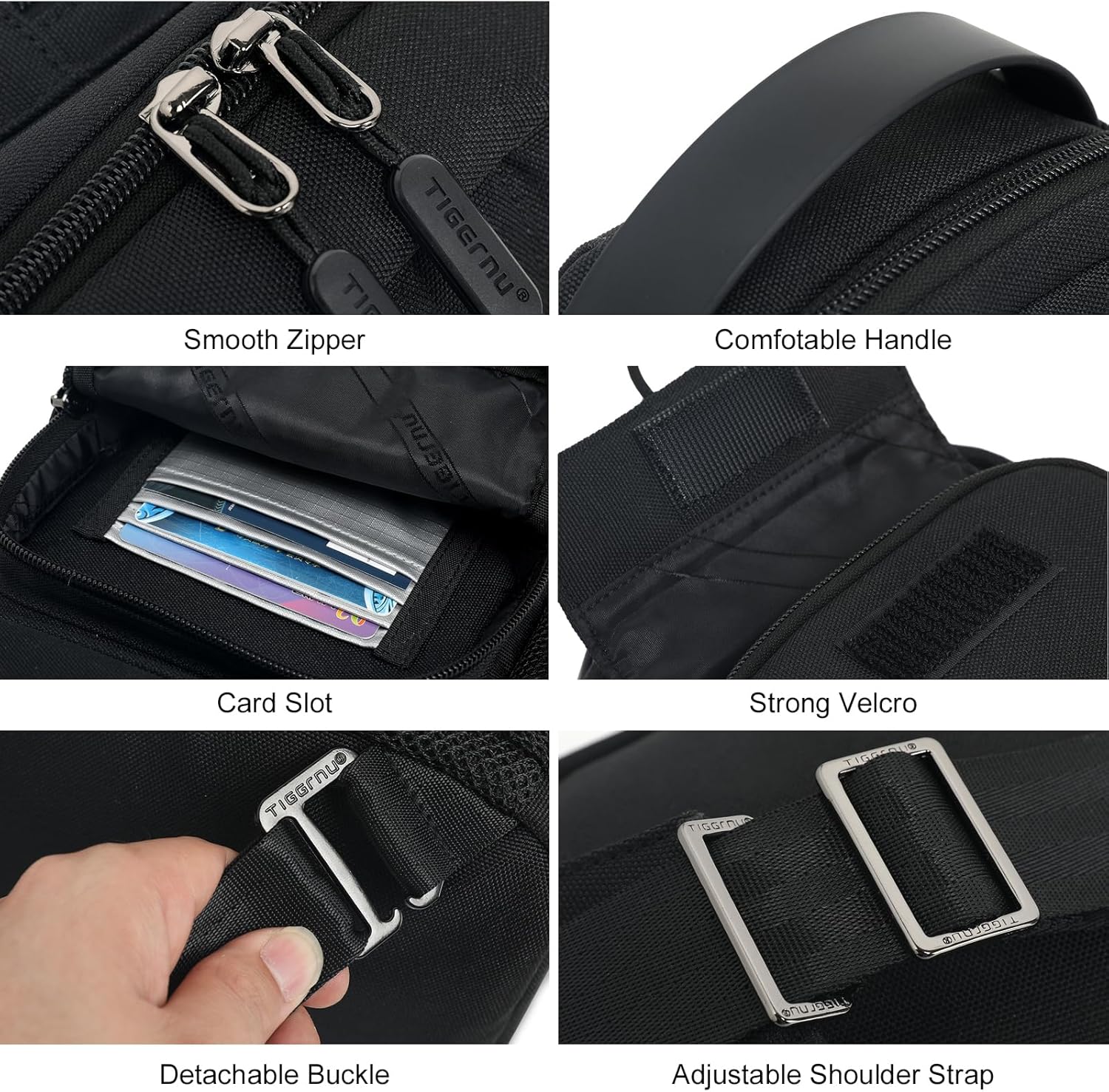 TIGERNU Bolso bandolera para hombre, mochila cruzada pequeña, bolso bandolera de hombro casual, para viajes, senderismo, bolsa de pecho para acampar