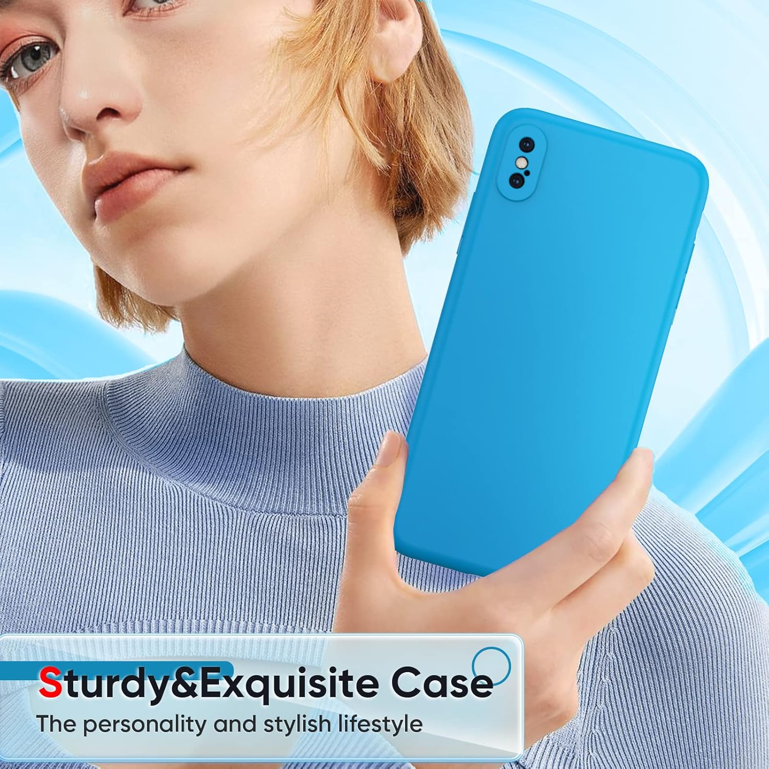 LeYi Funda para iPhone Xs Max Funda iPhone Xs Max con 2 protectores de pantalla de vidrio templado, funda de silicona suave ultra delgada a prueba