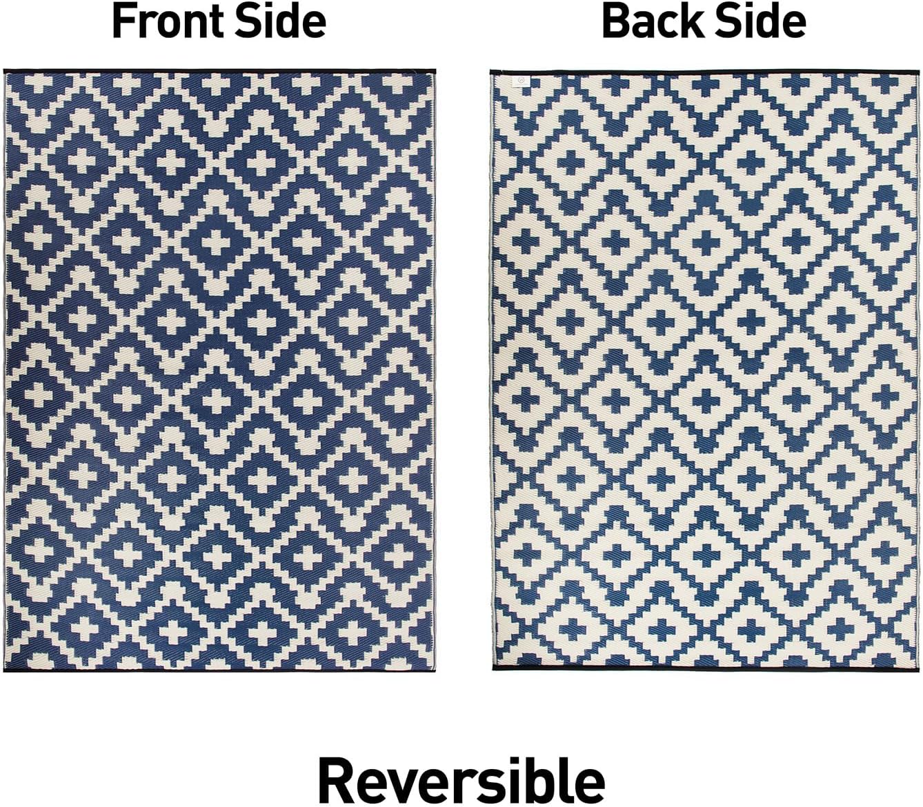 Rugshop Maui – Alfombras geométricas contemporáneas reversibles sin arrugas, impermeables, de plástico reciclado de alta calidad, para patio, patio,