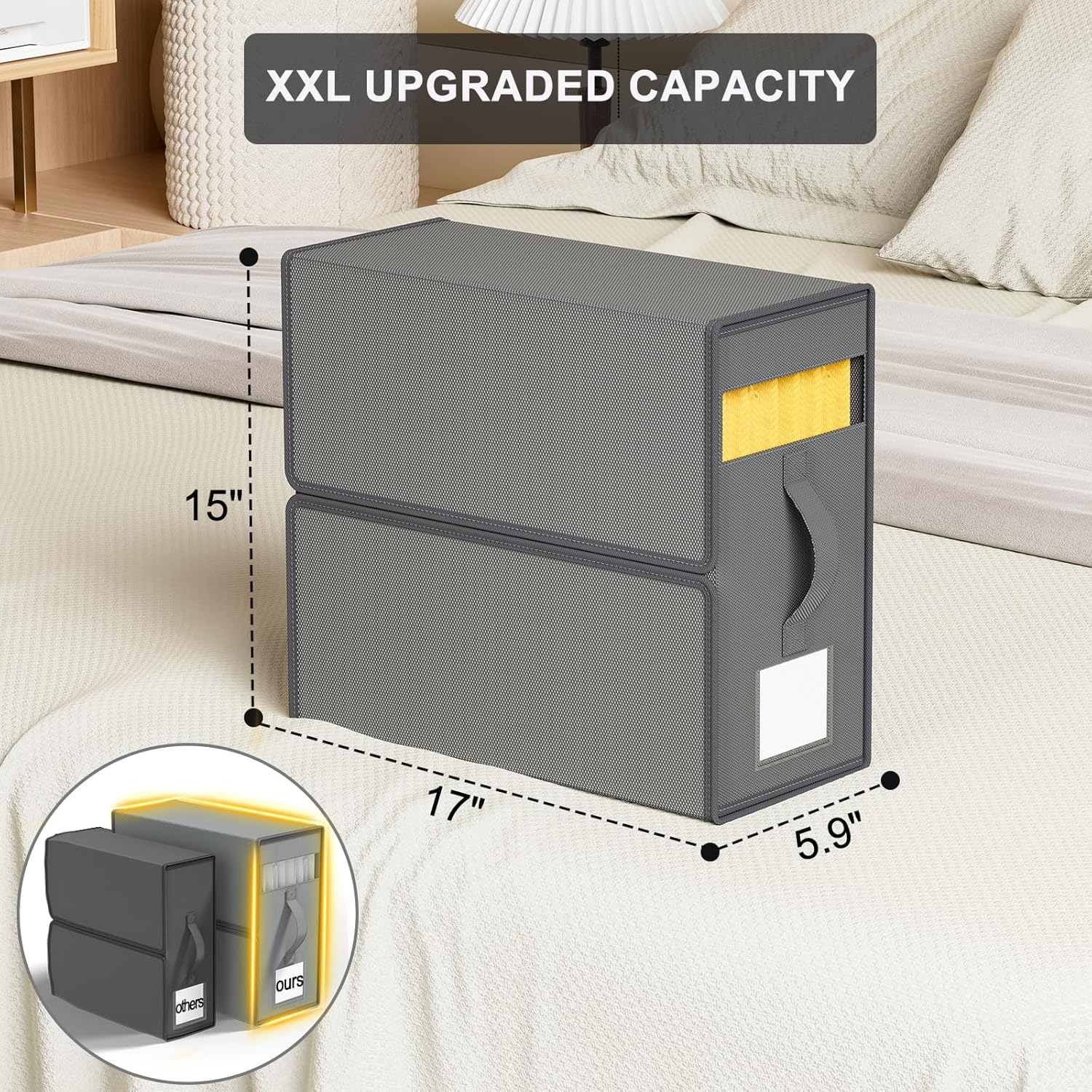 GoMaihe Organizadores y almacenamiento de sábanas de cama 4 unidades, tamaño XXL, plegable, organizador para organización de mantas de ropa de cama,