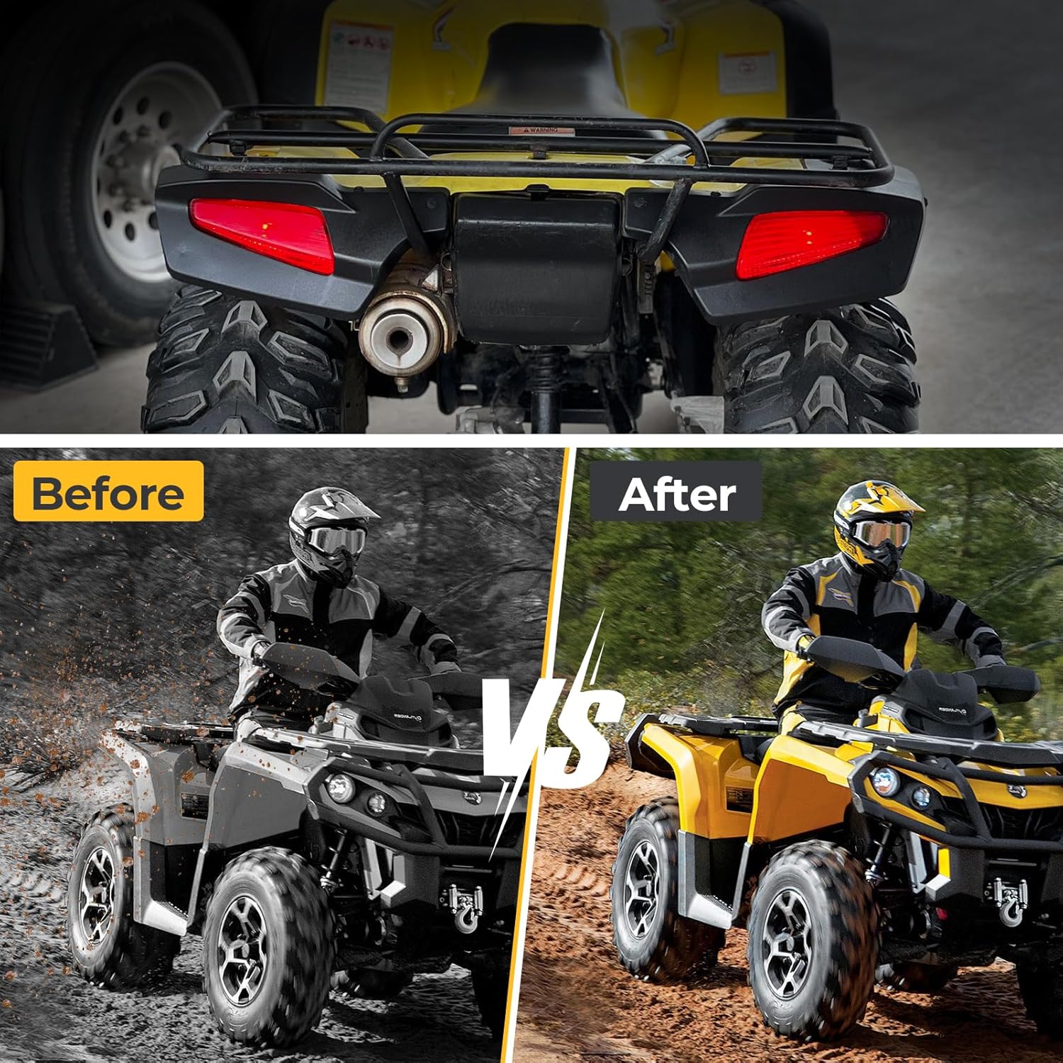 Guardabarros trasero derecho contra salpicaduras para Honda Rancher 350 Rancher 400 2004-2007 TRX350FE TRX350FM TRX350TE TRX350TM TRX400FA TRX400FGA