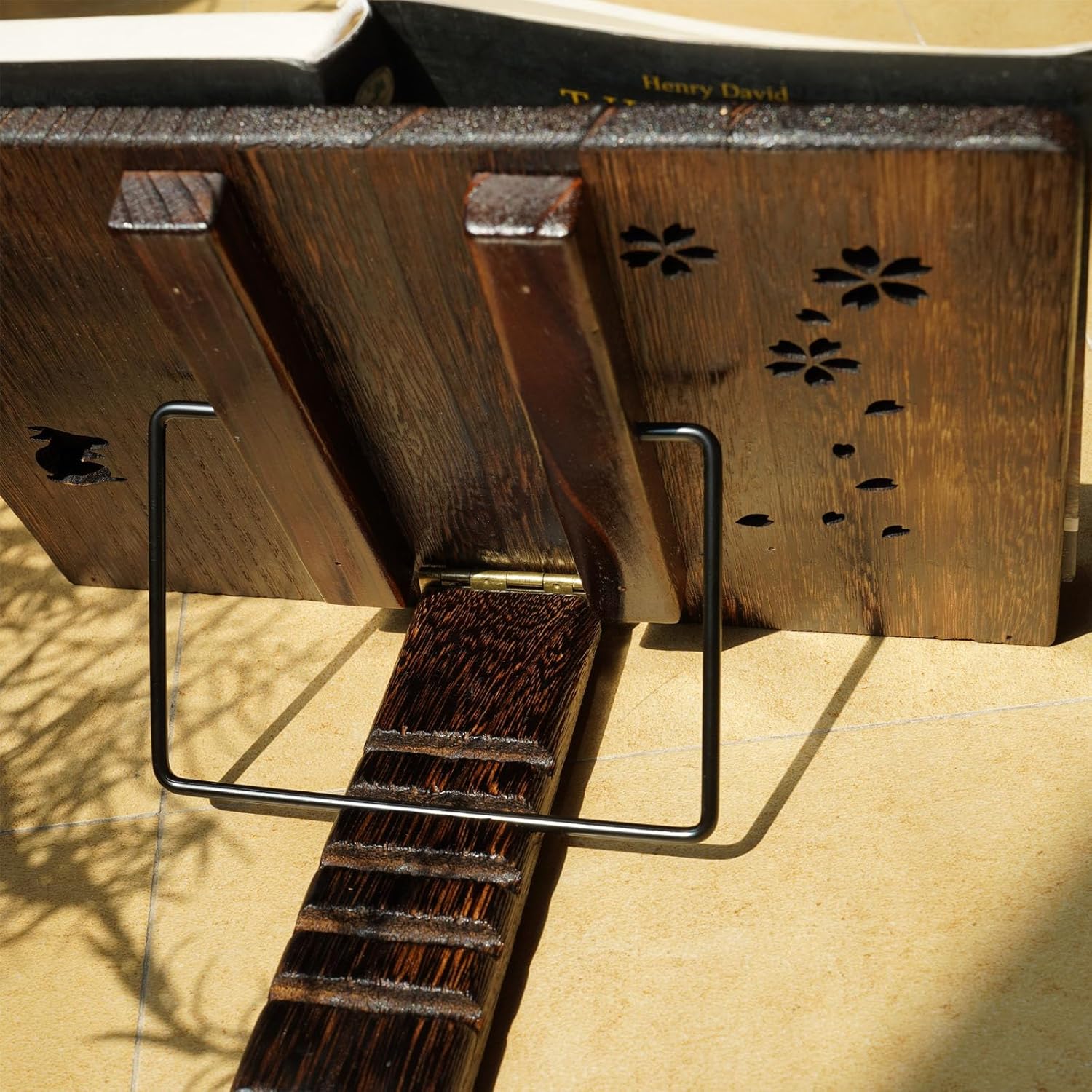 Soporte de madera para libros de cocina, soporte para libros Atril de libros plegable Soporte de lectura Soporte de música Soporte de caligrafía