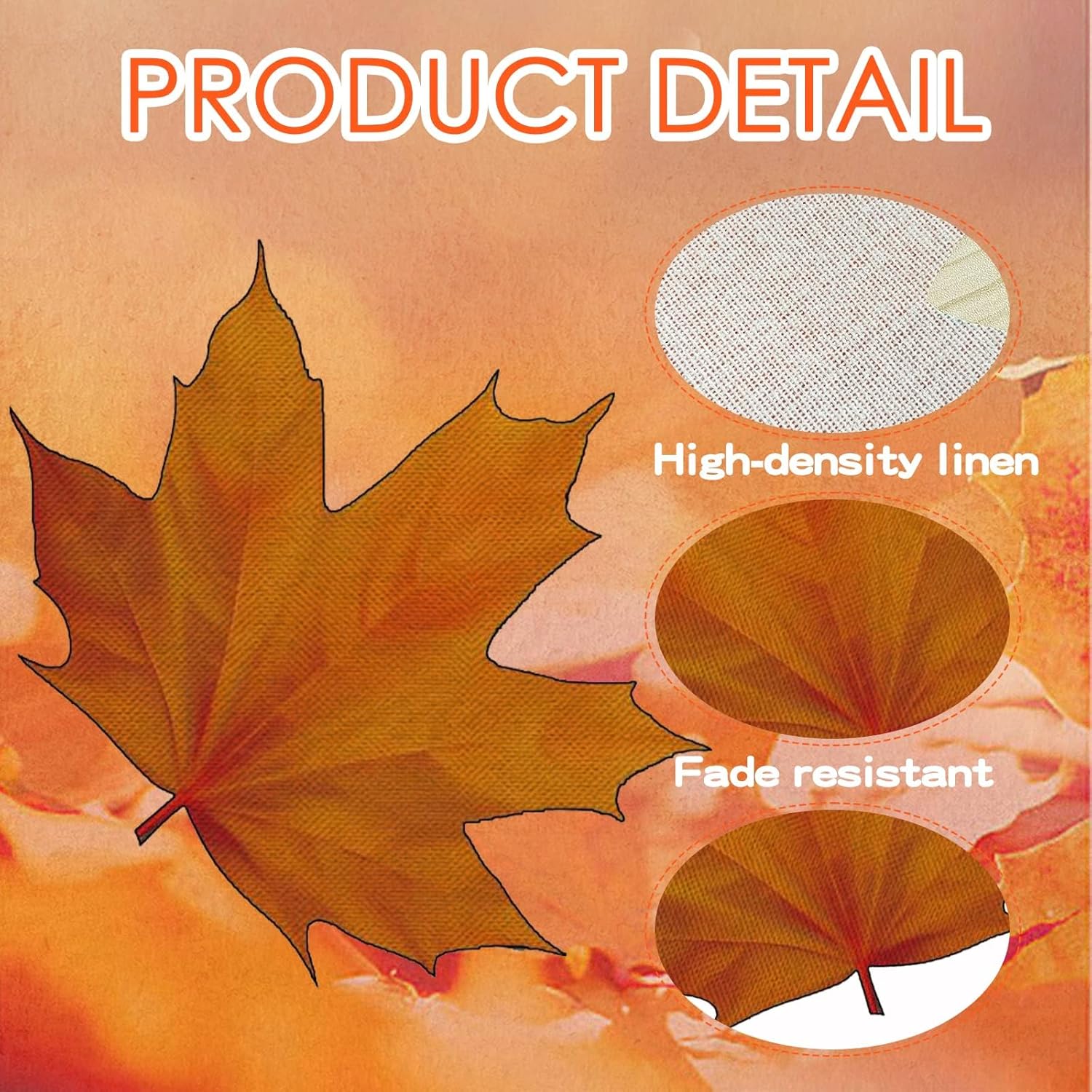 6 manteles individuales con forma de hoja de arce de otoño, cosecha de Acción de Gracias, hojas de arce, manteles individuales lavables para mesa de