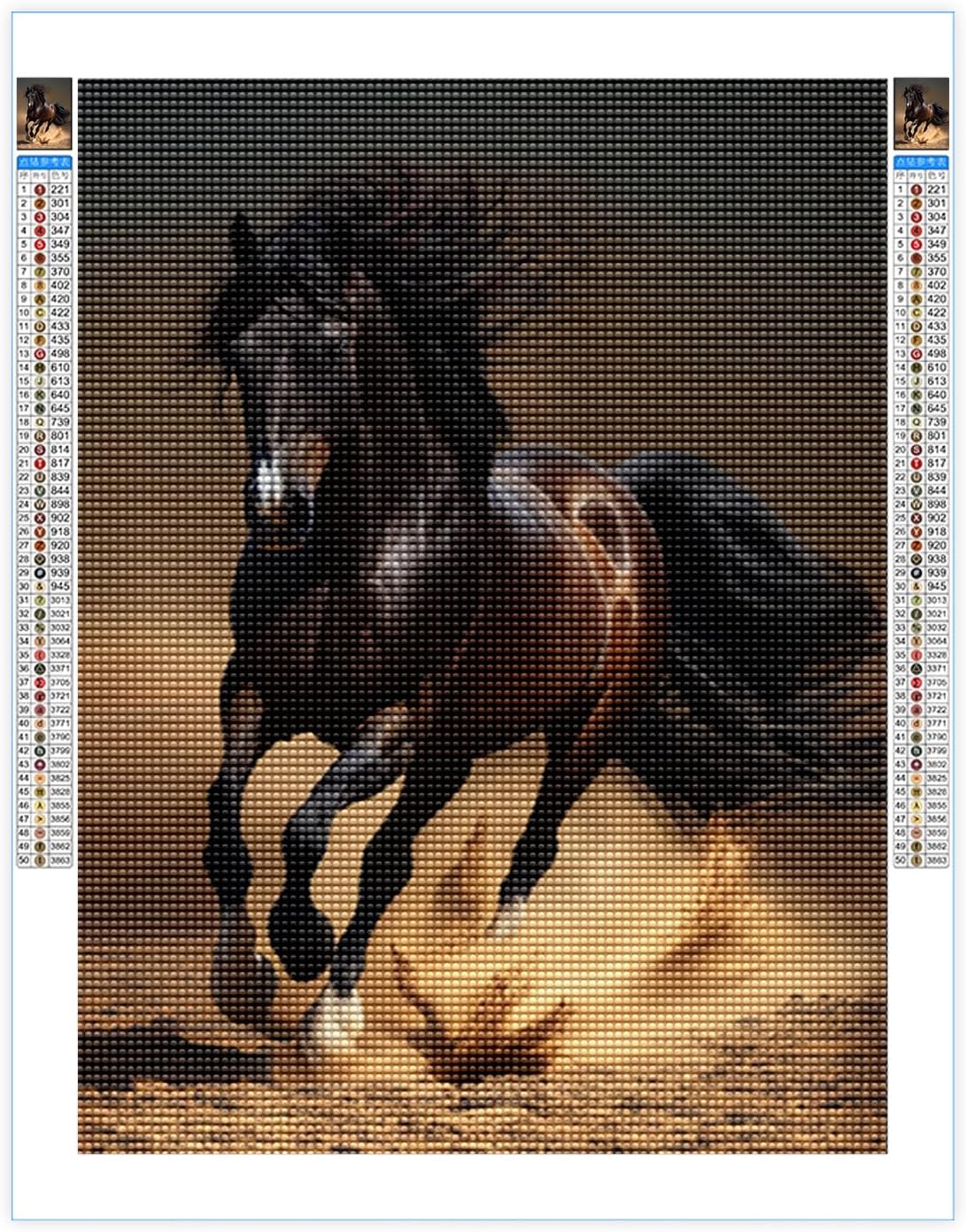 Kits de pintura de diamantes 5D para bricolaje, animales coloridos, taladro completo, kits de pintura de diamantes, arte de animales, caballos