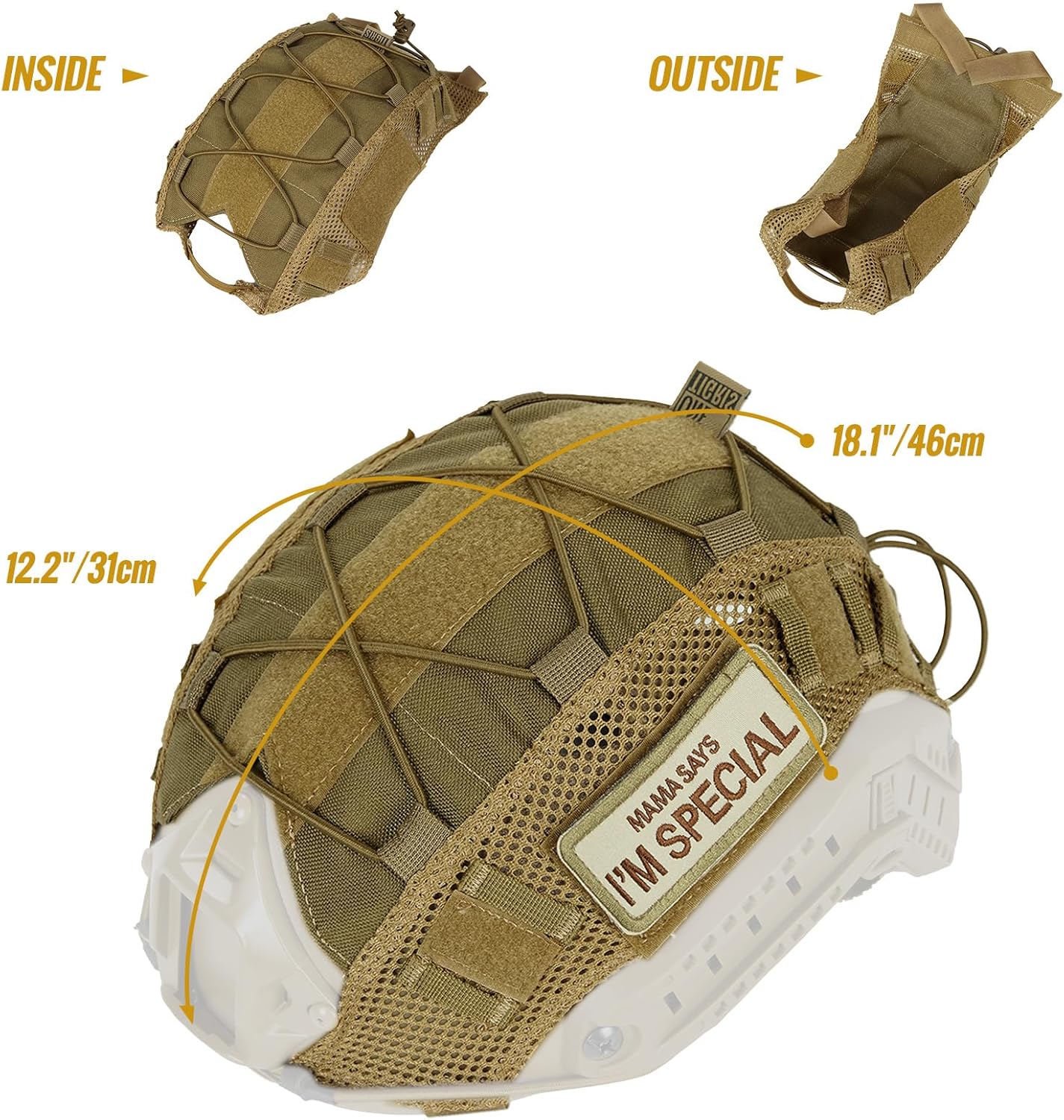 OneTigris Funda para casco, cubierta táctica de tela multicámara para casco rápido en talla L o ML, XL o LXL, casco de golpes en talla XL o LXL –