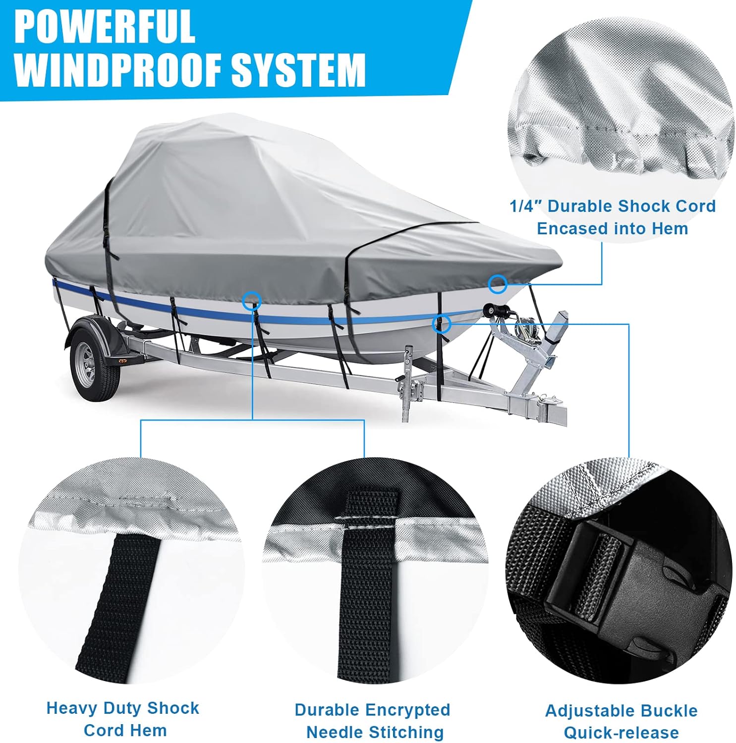 Wakeboard – Cubierta para lancha de torre, resistente 100% impermeable, para torneo de pesca con casco en V, cubierta de lancha de torre de esquí y