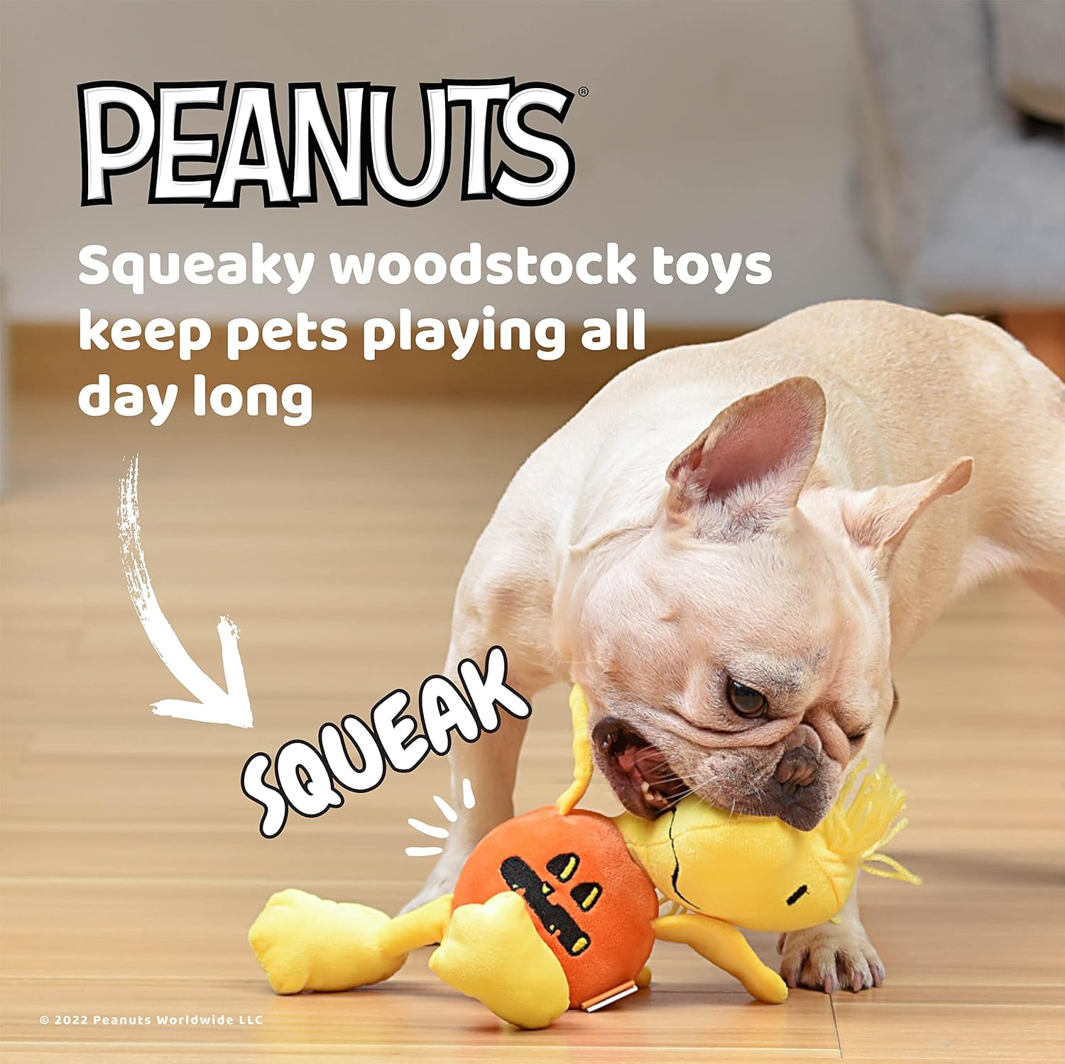 Woodstock – Juguete chirriante de calabaza para mascotas, juguete chirriante de Woodstock para mascotas, juguete chirriante para mascotas, juguetes