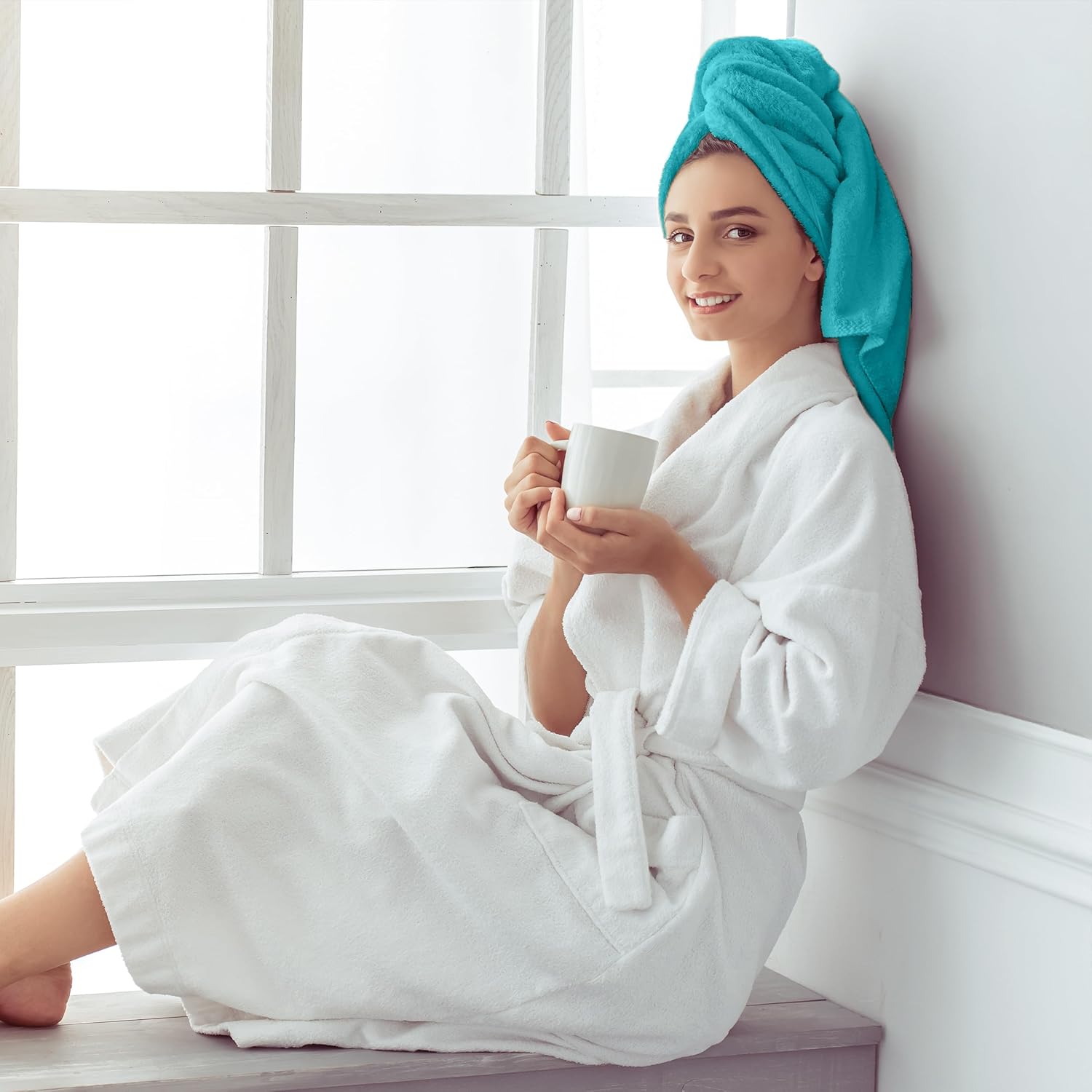 Utopia Towels Juego de 6 toallas de baño medianas, 100% algodón hilado en anillo (24 x 48 pulgadas), toallas de secado rápido medianas, ligeras y