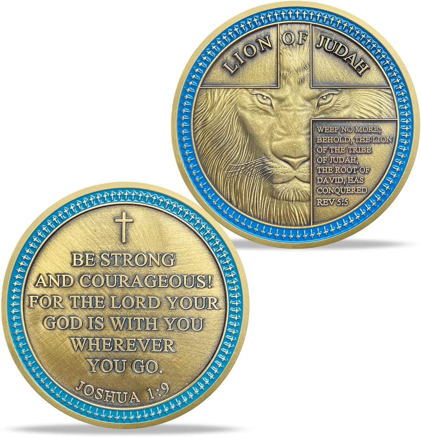 Moneda de desafío León de Judá Sé fuerte y valiente