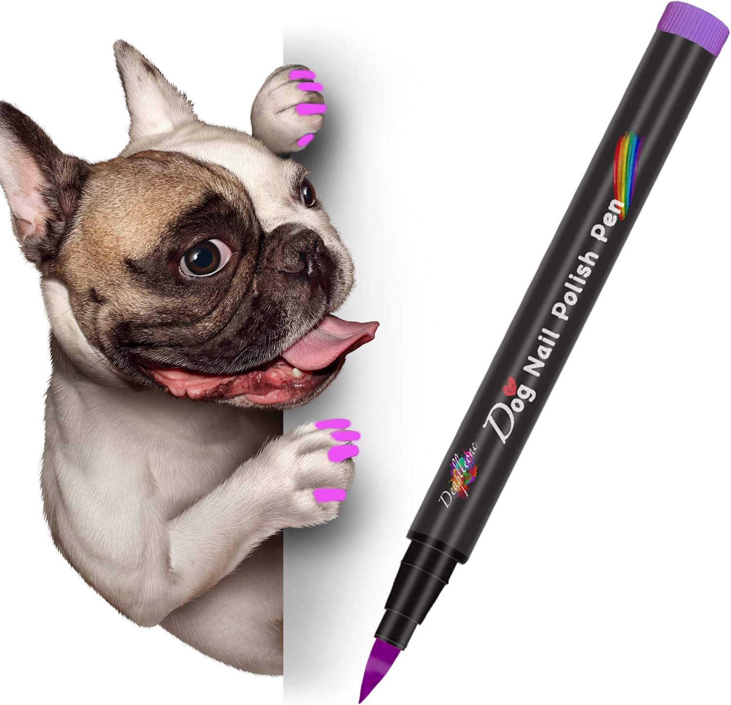 Bolígrafo de esmalte de uñas para perro, color morado, secado rápido, no tóxico,