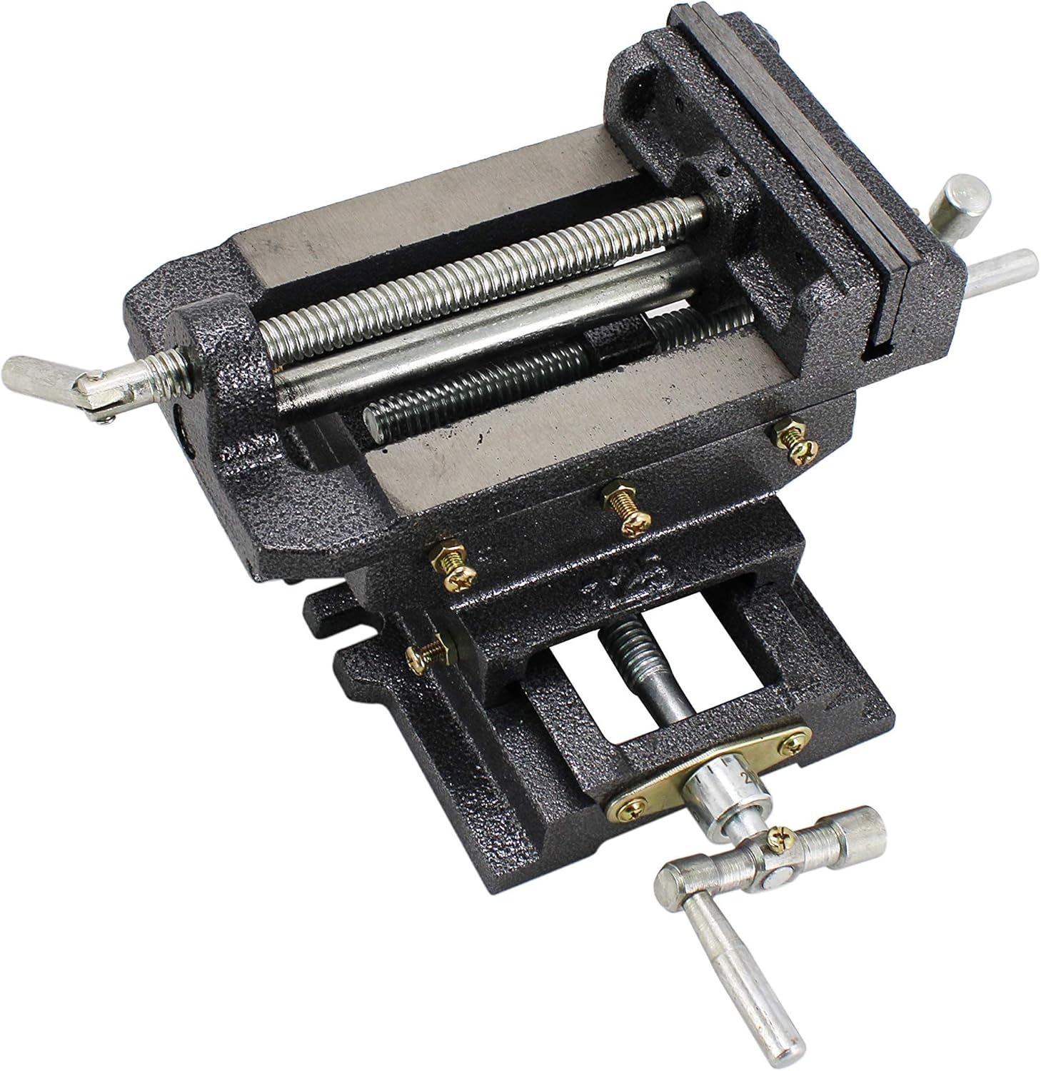 (R) Prensa de taladro de máquina de abrazadera de tornillo de diapositiva cruzada resistente de 2 vías, 4 pulgadas, tornillo de banco compuesto X-Y