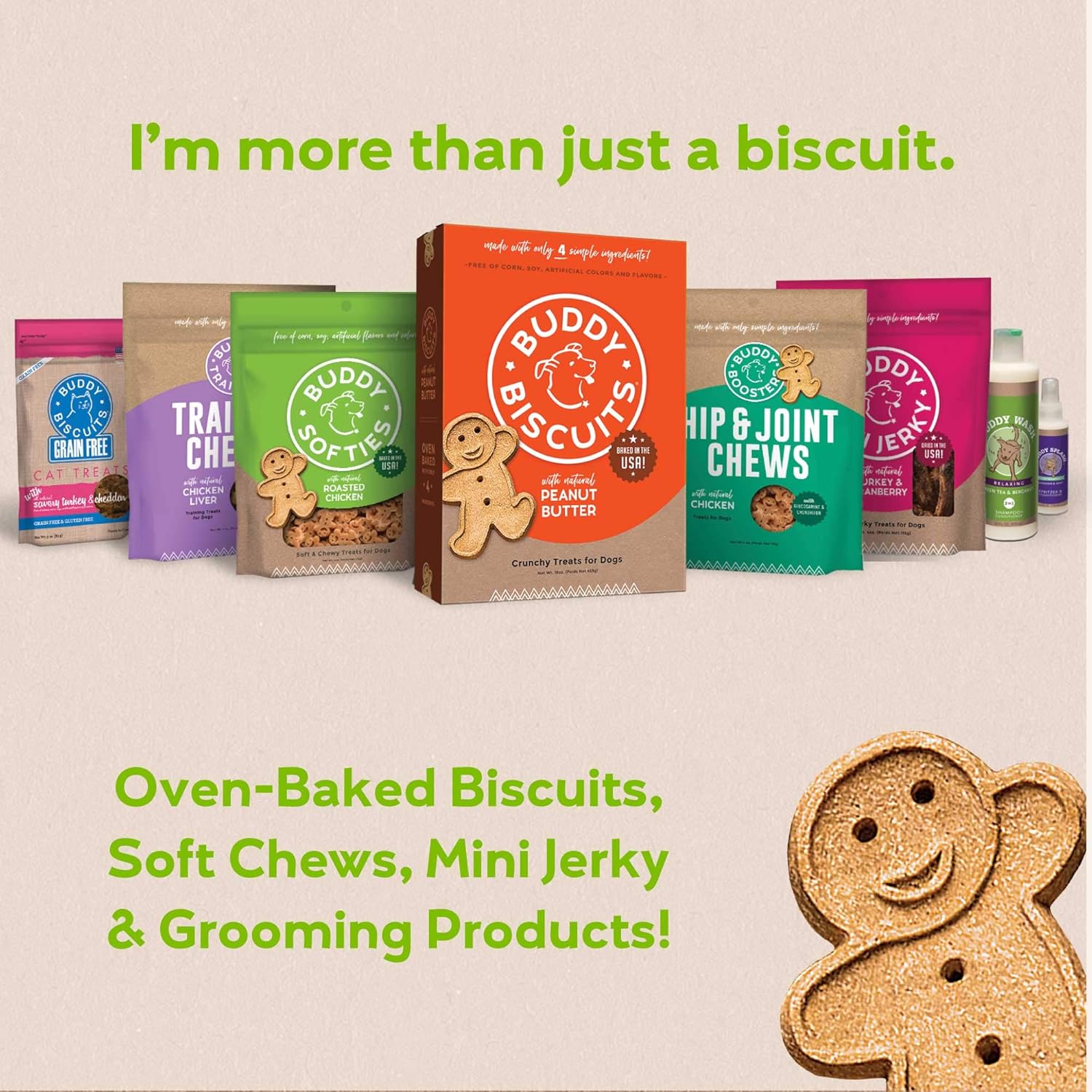Buddy Biscuits – Golosinas crujientes para perros, pollo asado, caja de 8 onzas