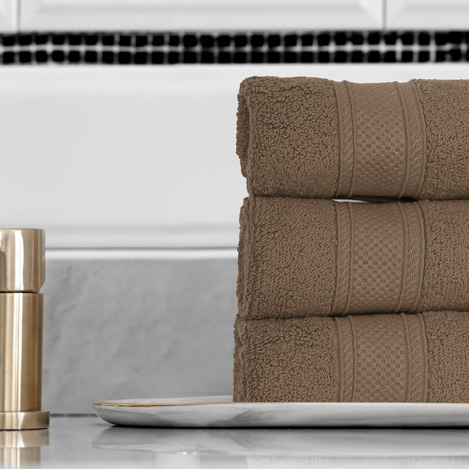 MoNiBloom Juego de 6 toallas de mano 100% algodón para baño, hogar, hotel, spa, gimnasio, yoga, ducha, altamente absorbentes, ultra suaves, de