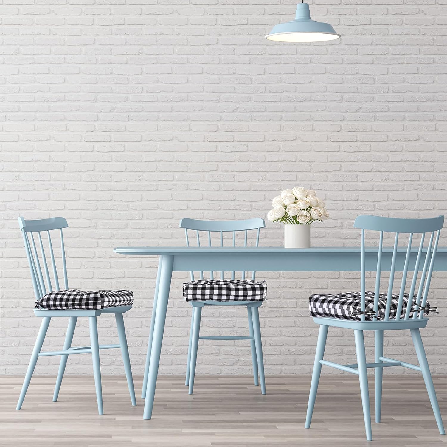 Paquete de 4 cojines para sillas de comedor, cocina, oficina, silla, cojines para silla de cocina con lazos, cojines para sillas de patio al aire