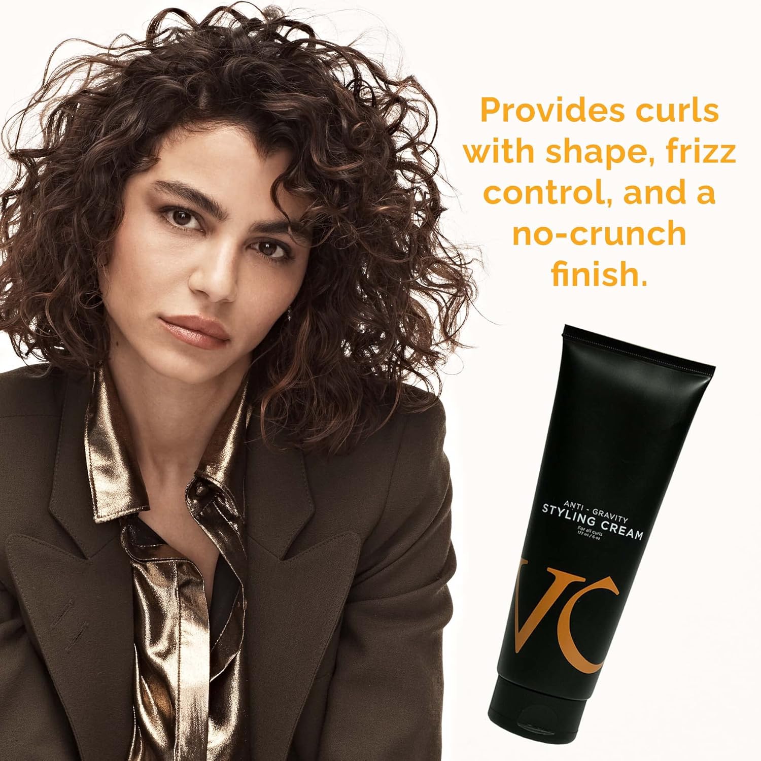 Crema de peinado para cabello rizado y ondulado, definición de rizos, control de encrespamiento, refuerzo y potenciador de rizos, sin silicona,