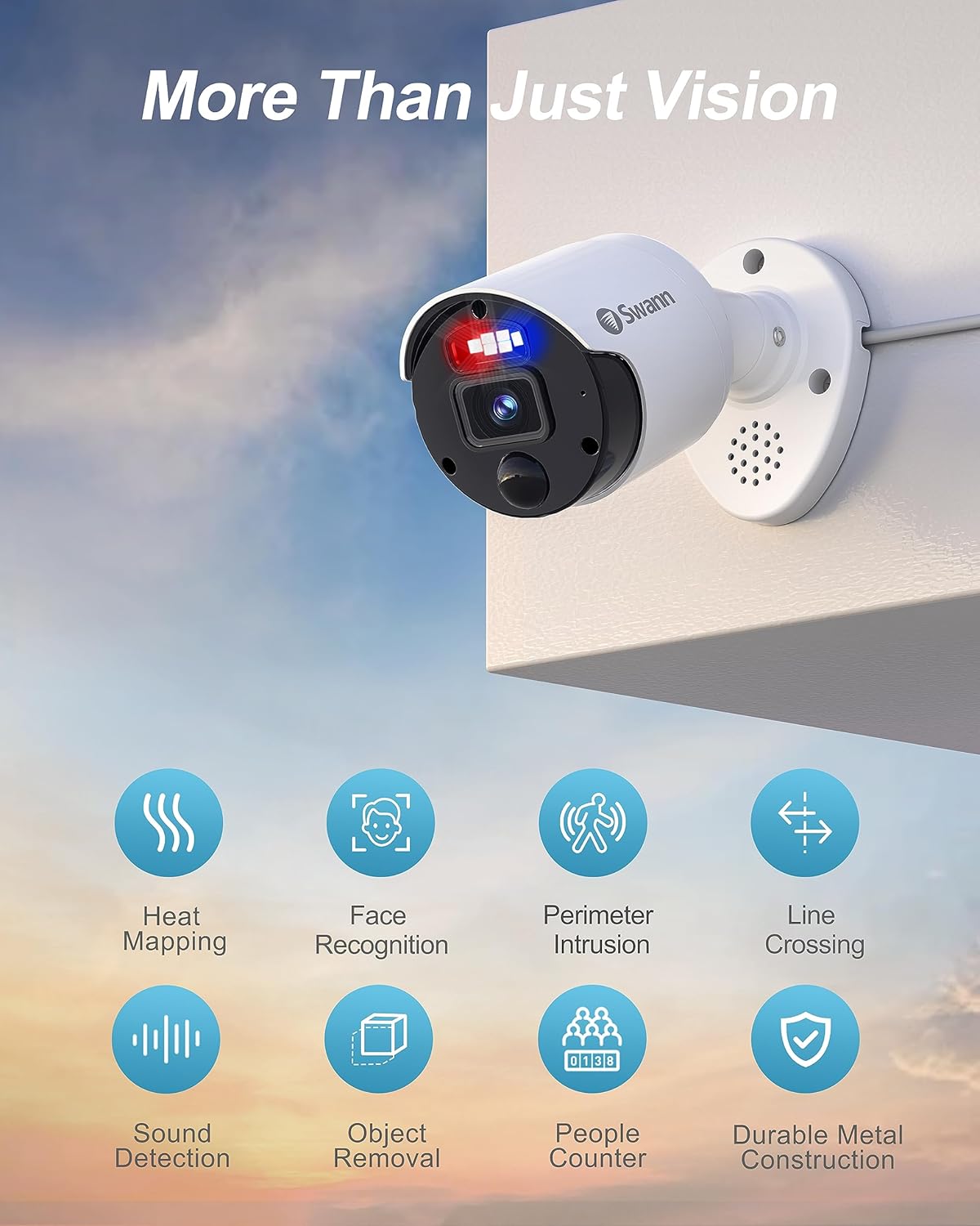 Swann Cámaras de seguridad para el hogar de 12 MP con grabadora HDD 8580 de 2 TB, sistema de cámara de seguridad NVR, cámara de seguridad de