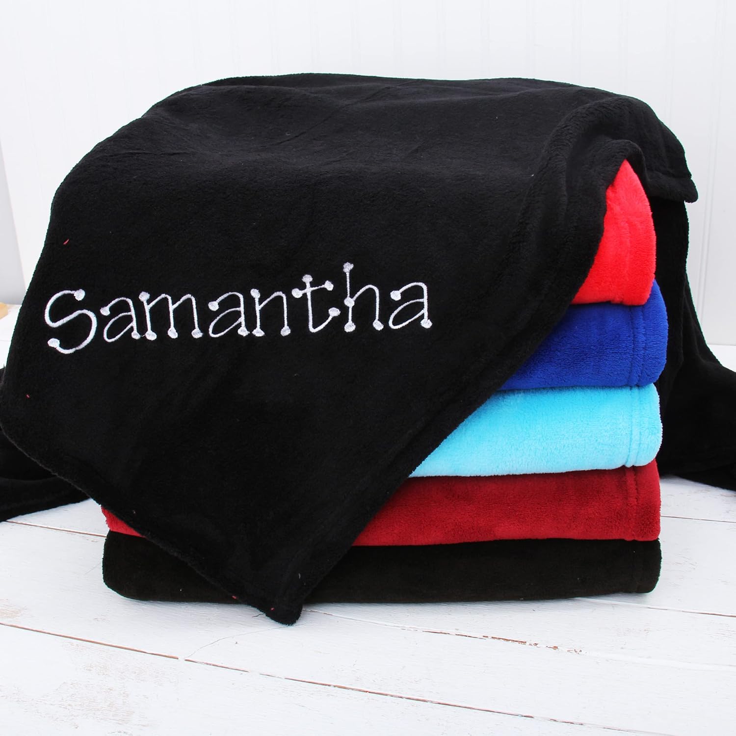 Threadart Manta personalizada bordada con nombre súper suave y ultrasuave, manta de forro polar de 50 x 60 pulgadas, bordado personalizado incluido,