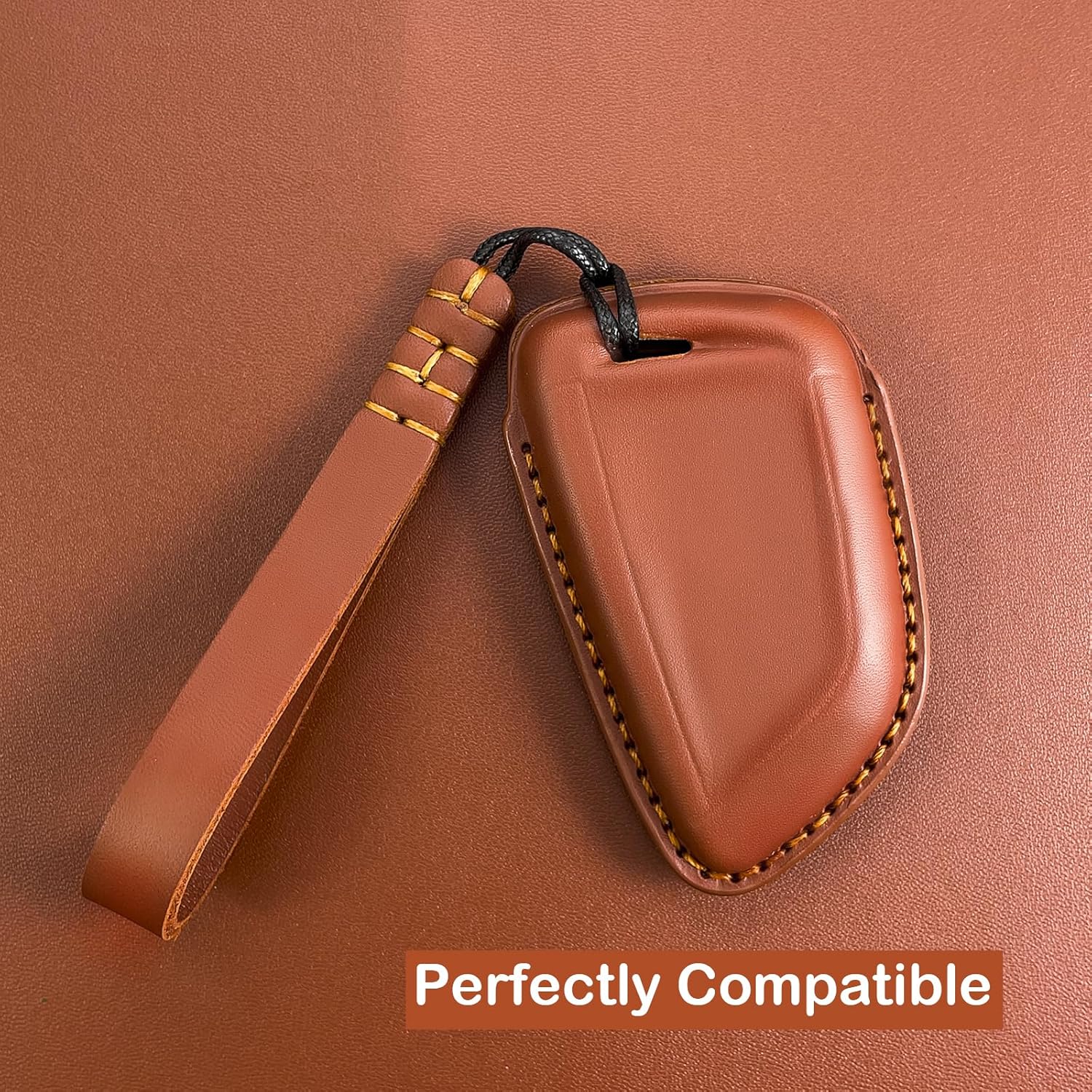 Yonmcfn Funda para llavero BMW de piel auténtica con llavero, protector de cuero para llave de automóvil, compatible con llave remota inteligente 2