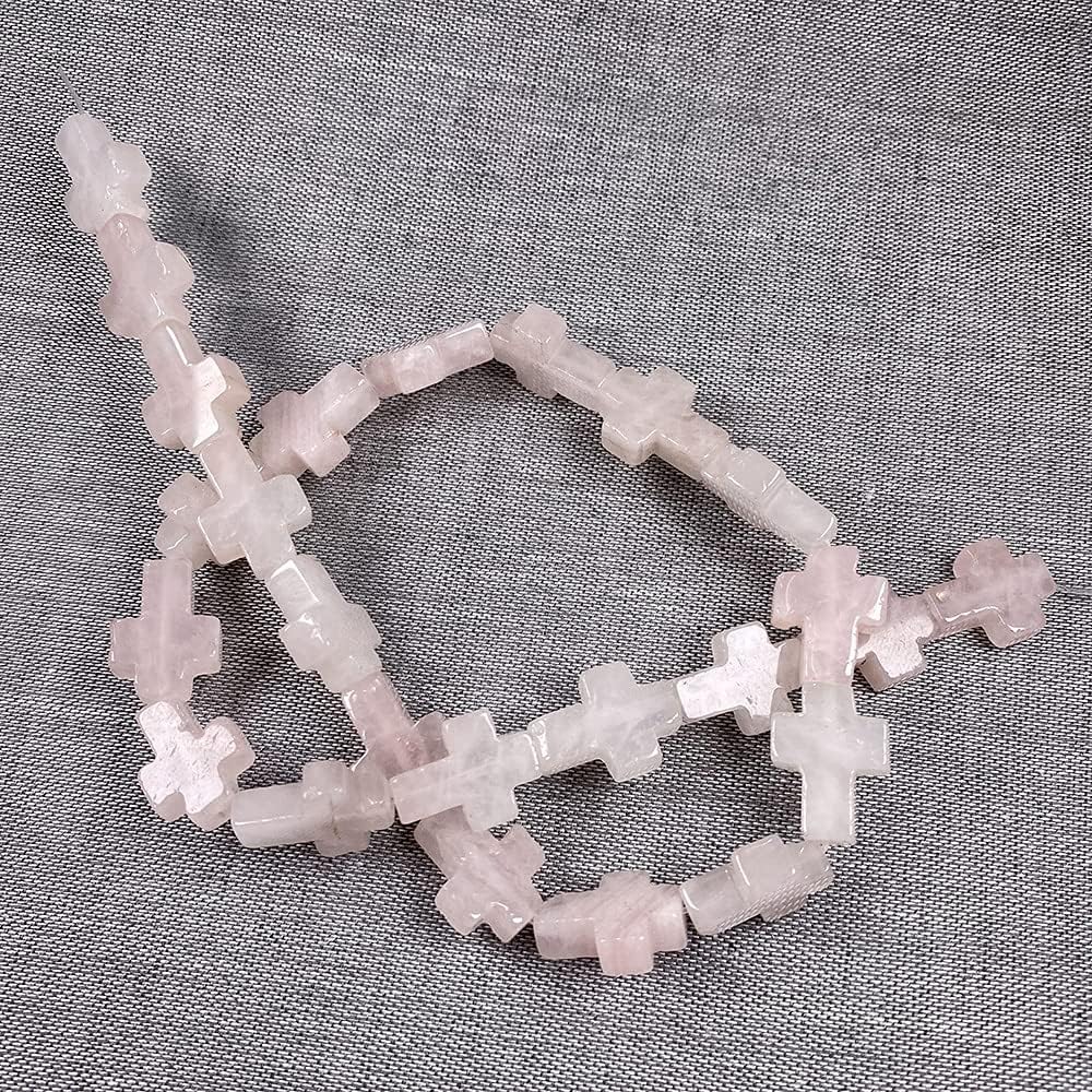 Phicus – Cruces de piedra semipreciosa natural con cuentas de ágata de cristal dispersas para hacer joyas, pulseras, accesorios de collares, (color