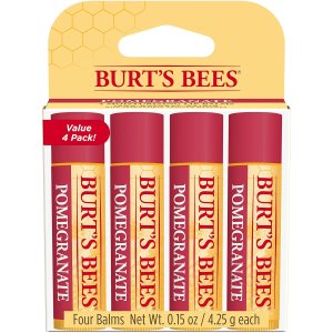 Burt’s Bees – Bálsamo labial, protector labial hidratante, totalmente natural, Original, granada (paquete de 4) Burt’s Bees – Bálsamo labial, protector labial hidratante, totalmente natural, Original, granada (paquete de 4)