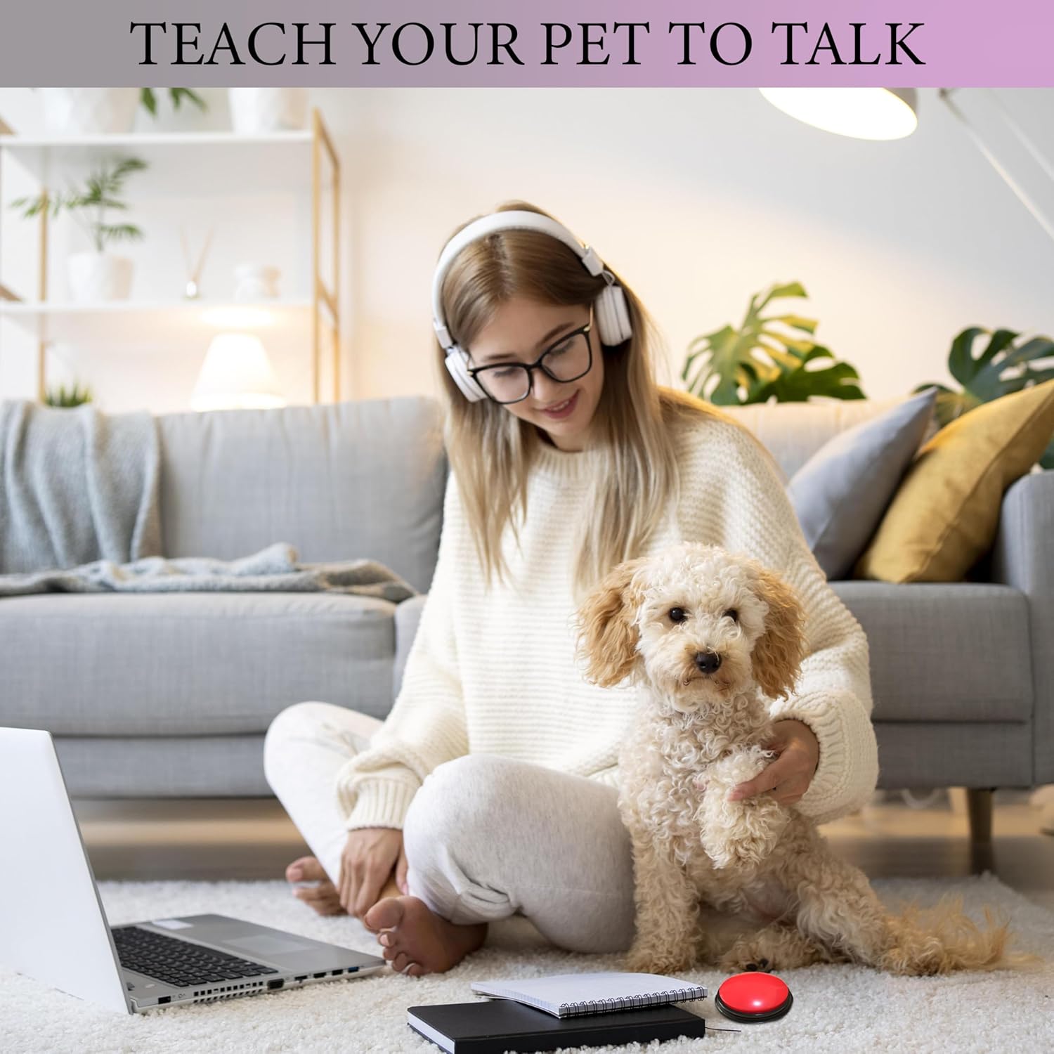 ZENSKU Botón para perros – Paquete de inicio de comunicación para mascotas  4 botones de entrenamiento  Grabación y reproducción de 30 segundos