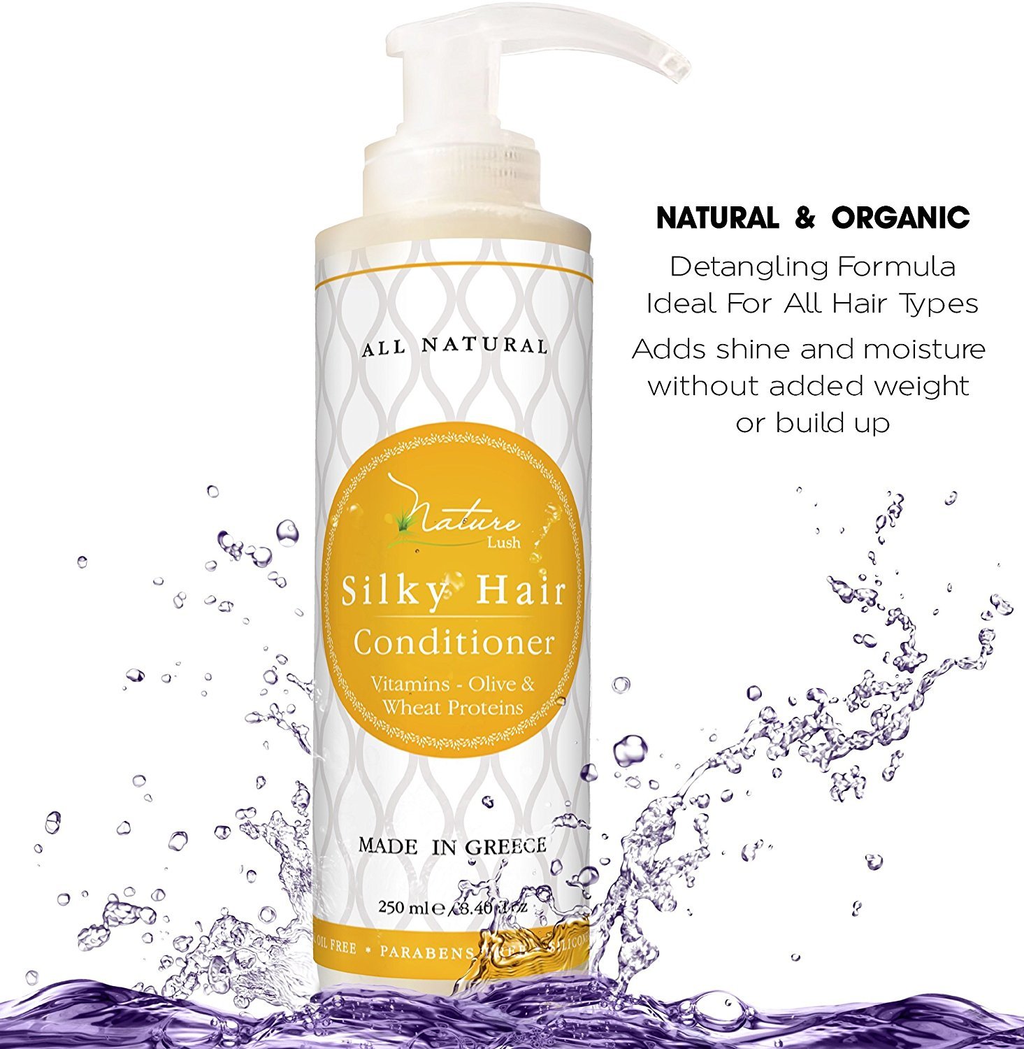 Acondicionador de cabello sedoso de oliva orgánico, tratamiento sin sulfato, potente estimulador para las raíces del cabello, uso diario para