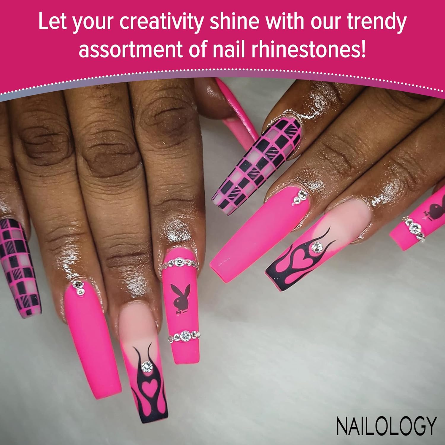 Nail Art – Diamantes de imitación de uñas de Nailology, suministros de arte de uñas, joyas de decoración de uñas para arte de uñas 3D, accesorios de