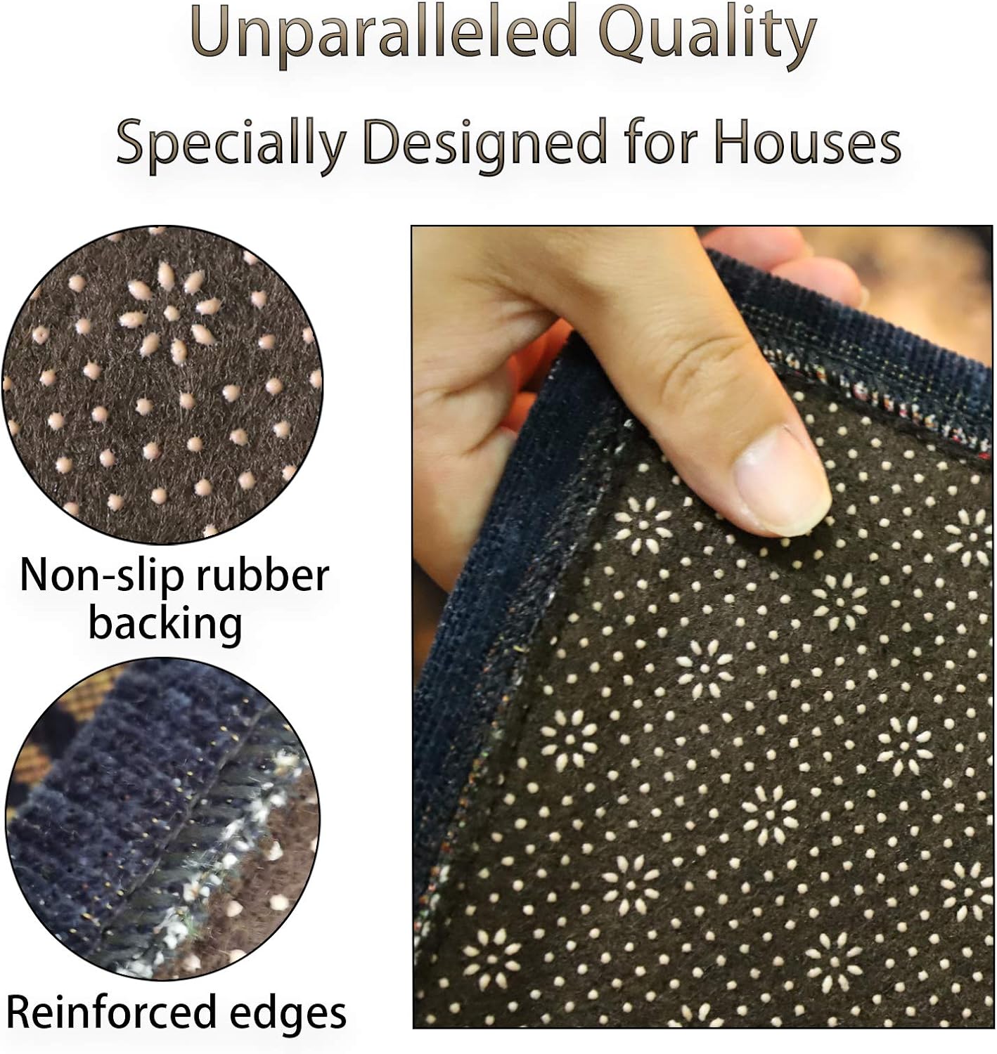 Tapete para interiores para puerta delantera, súper absorbente, de perfil bajo, antideslizante, duradero, para entrada, lavable a máquina, (32 x 20