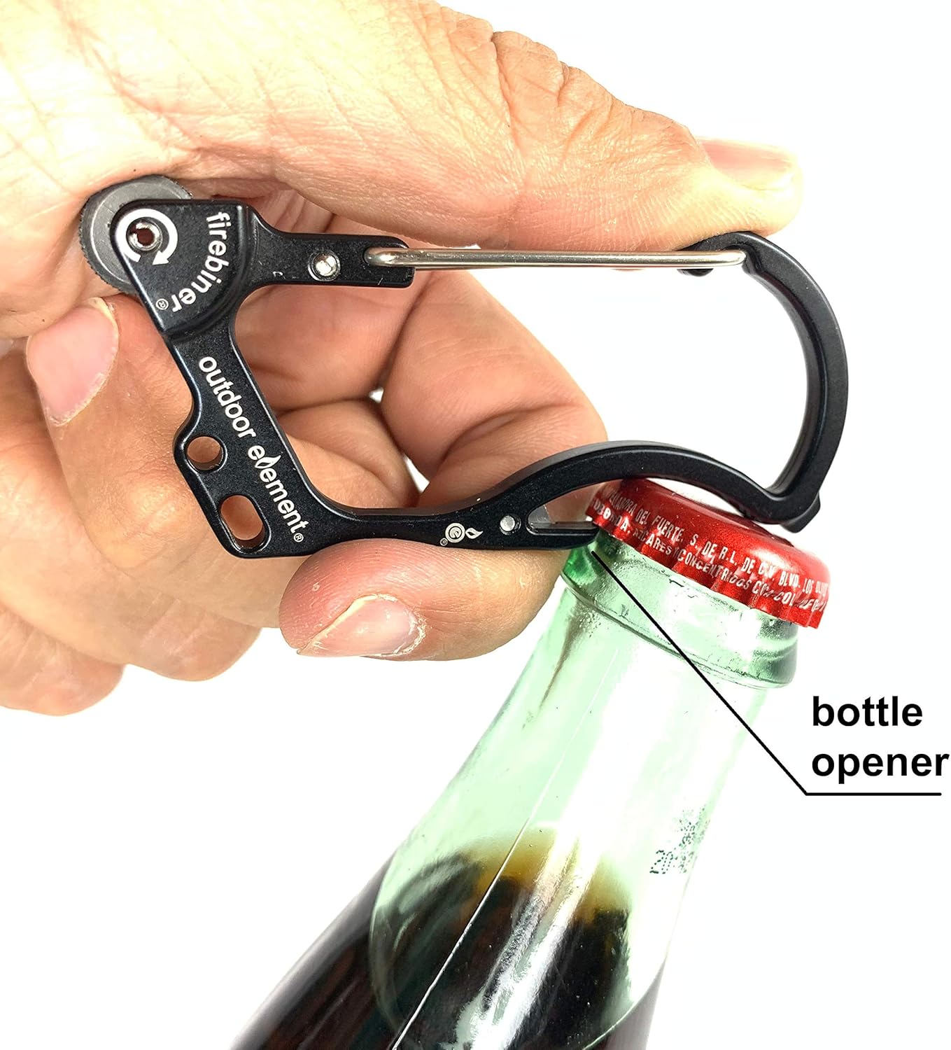 Firebiner – Mosquetón de arranque de fuego 6 en 1, multiherramienta EDC de emergencia, llavero, hoja de utilidad, abridor de botellas y más