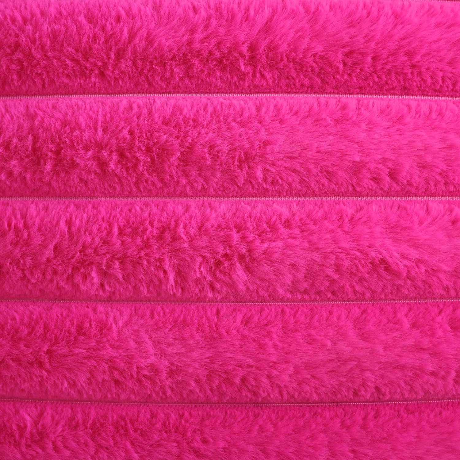 FUTEI – Juego de 2 fundas de almohada decorativas con rayas de color rosado intenso, 18 x 18 pulgadas, cuadradas y primaverales, piel sintética de