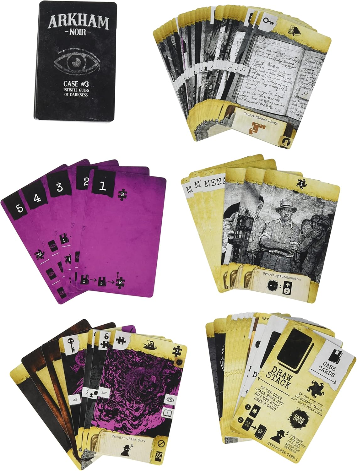 Arkham Noir – Estuche para juego de cartas 3 Infinite Gulfs of Darkness, juego de cartas misterioso, emocionante juego de aventuras para adultos y