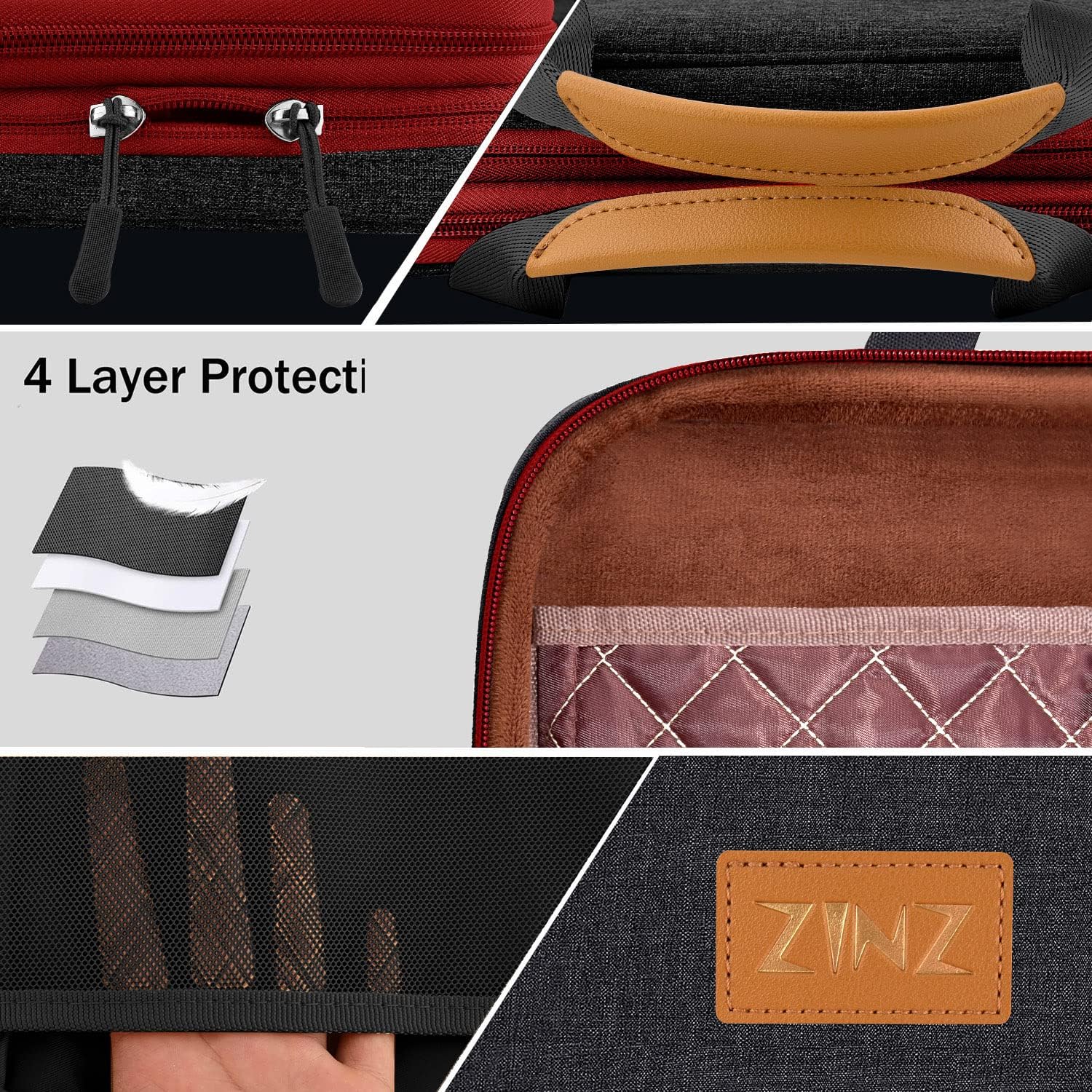 ZINZ Funda delgada y expandible para portátil de 13, 14, 15, 16 pulgadas, bolsa de almacenamiento multiusos para accesorios de computadora