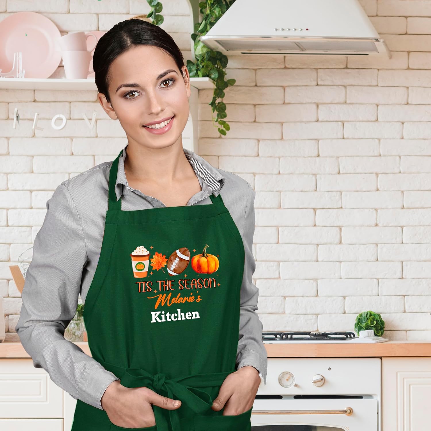 Tis Season, Customized Halloween Apron, Fall & Thanksgiving Apron, Christmas Aprons For Women, Autumn Kitchen Pumpkin Aprons, Delantales de Cocina,