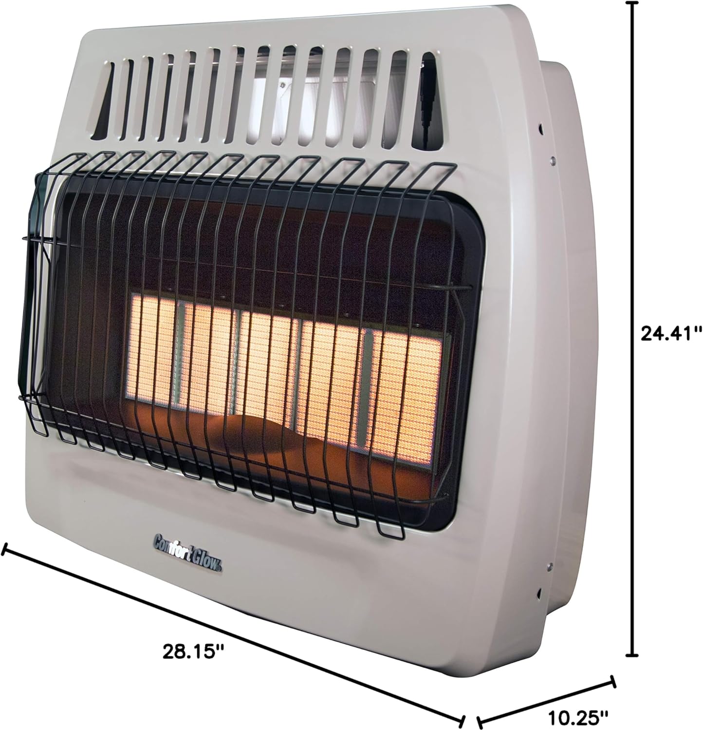 WORLD MKTG OF AMERICAIMPORT Comfort Glow – Calentador de pared a gas, 24.41 x 28.15 x 10.25 pulgadas, gris