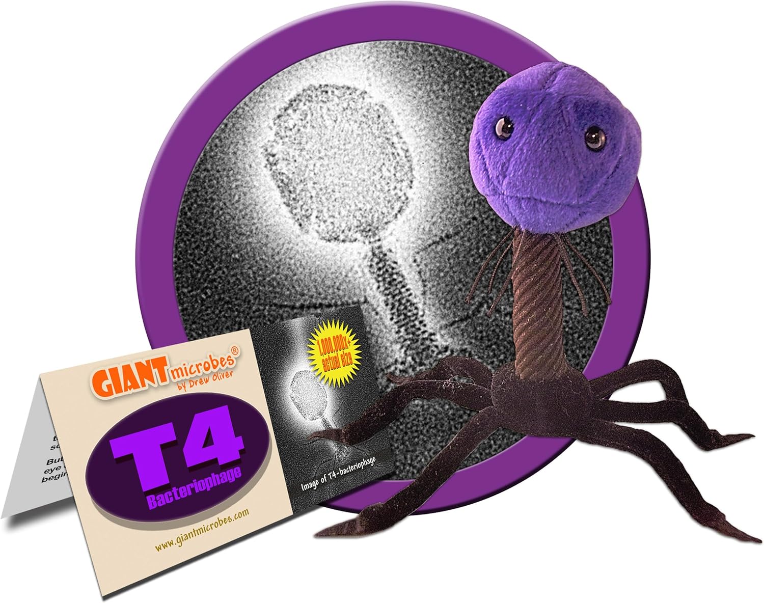 Giant Microbes Juguete de peluche T4 (T4-Bacteriófago)