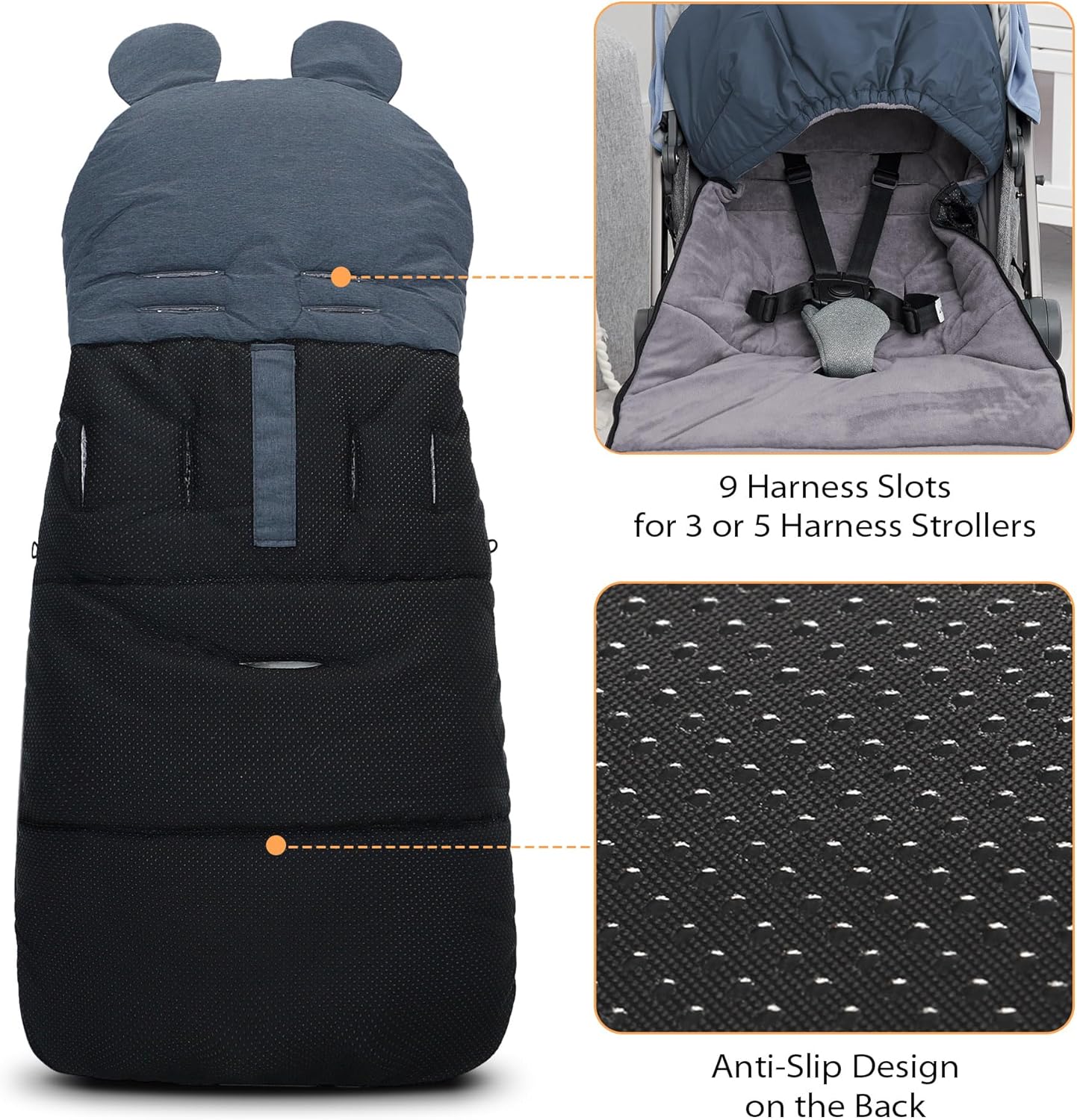 Bolsa para cochecito para bebé, bolsa de dormir para bebé, saco de dormir de invierno para cochecito de bebé, saco de dormir impermeable, cálido