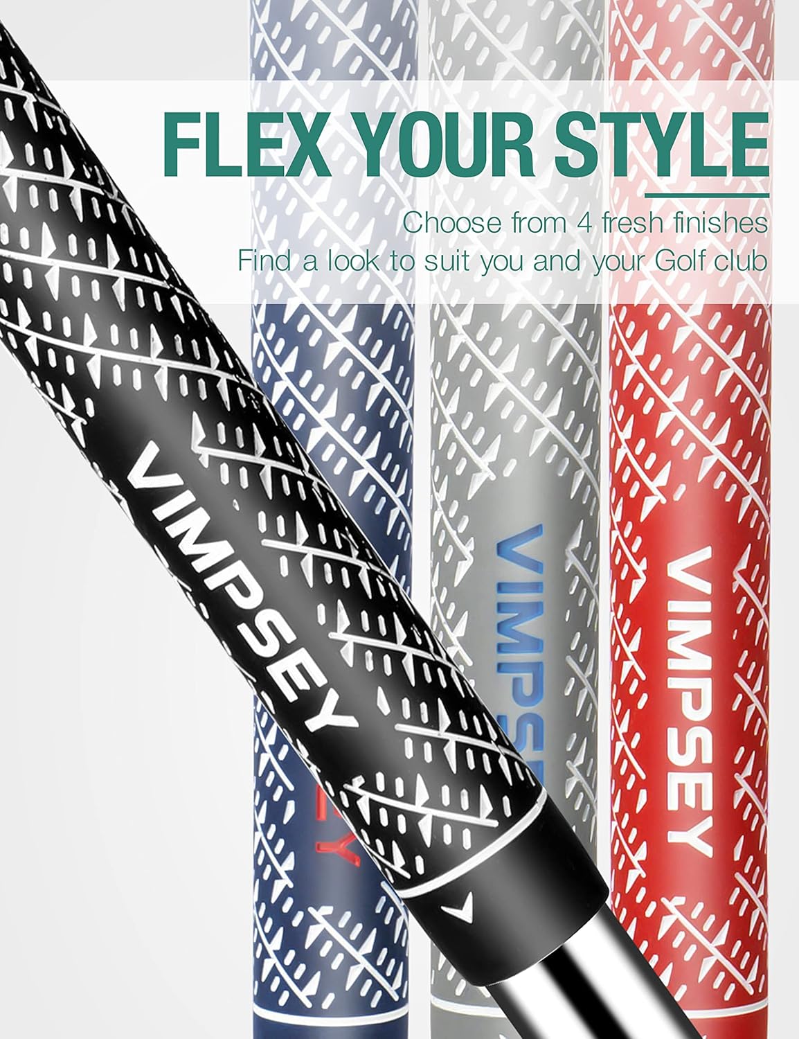 VIMPSEY Puños de golf, 13 agarres o 13 agarres con kits de regripping completos, agarres de goma antideslizantes para palos de golf, tamaño