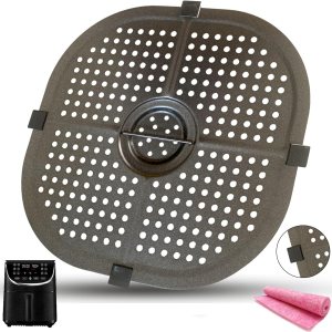 ALJ Plato cuadrado para freidora de aire para Gourmia GAF838 GAF856 GAF826 8QT GAF798 GAF716 GAF778 7QT, freidora de aire antiadherente mejorada, ALJ Plato cuadrado para freidora de aire para Gourmia GAF838 GAF856 GAF826 8QT GAF798 GAF716 GAF778 7QT, freidora de aire antiadherente mejorada,