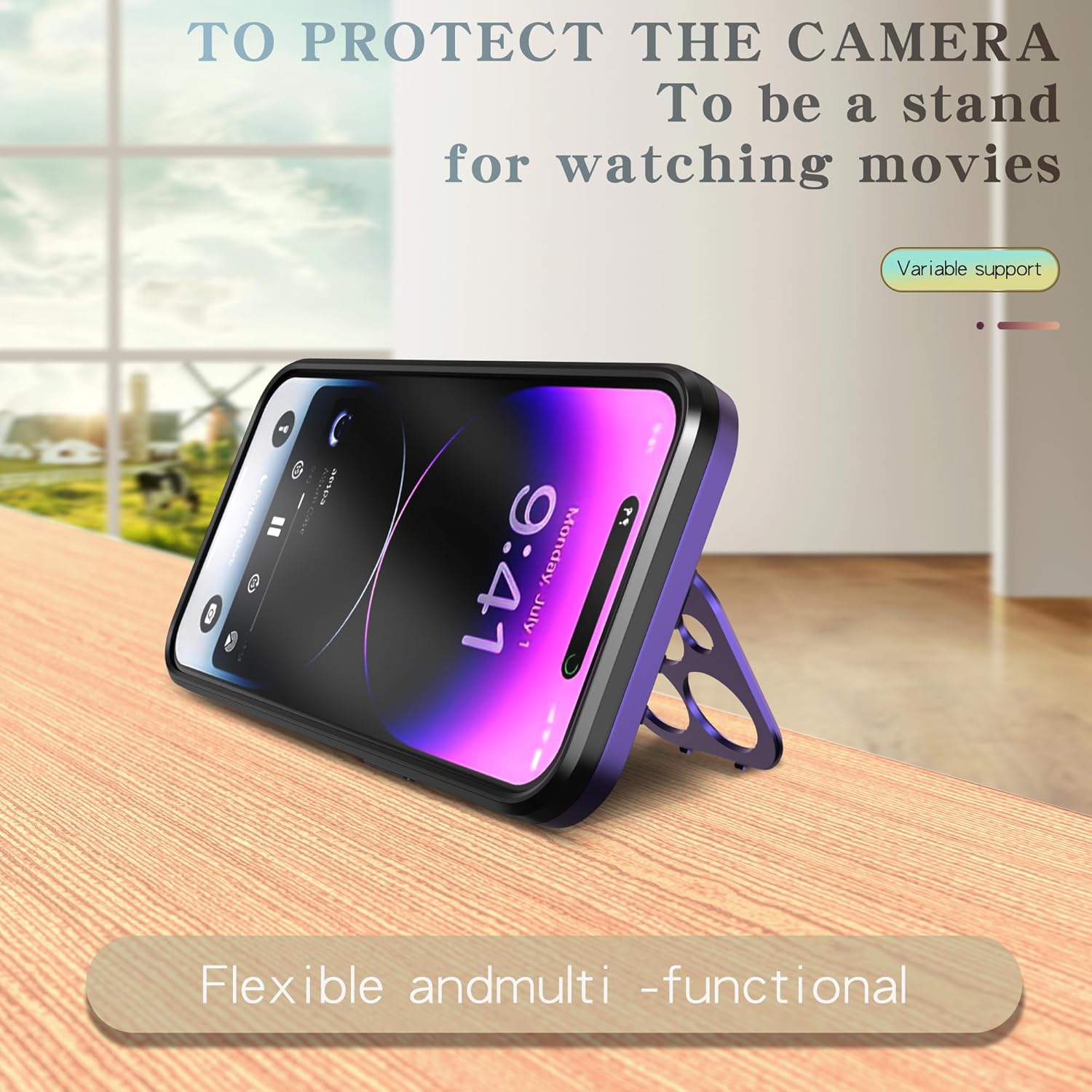 Asuwish Funda de teléfono para iPhone 15 Pro de 6.1 pulgadas con protector de pantalla de vidrio templado Magsafe y soporte delgado, funda rígida