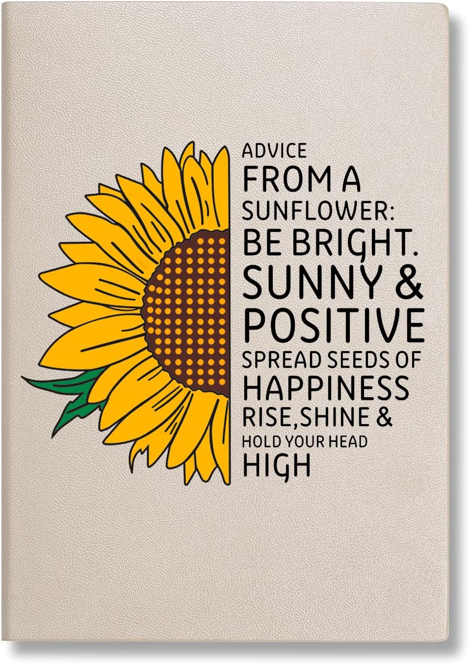 Cuaderno de diario con forro de girasol, regalo de girasol, libro de notas de cuero hecho a mano para hombres y mujeres, 5.75 x 8.25 pulgadas,