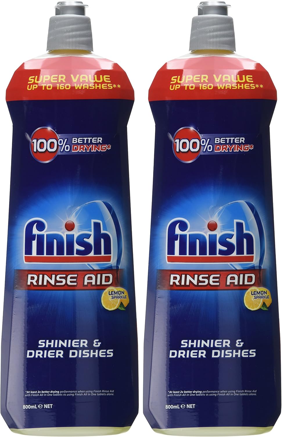 Finish Rinse Aid – Lavavajillas de secado 100% mejor, brillo de limón, 27.1 fl oz